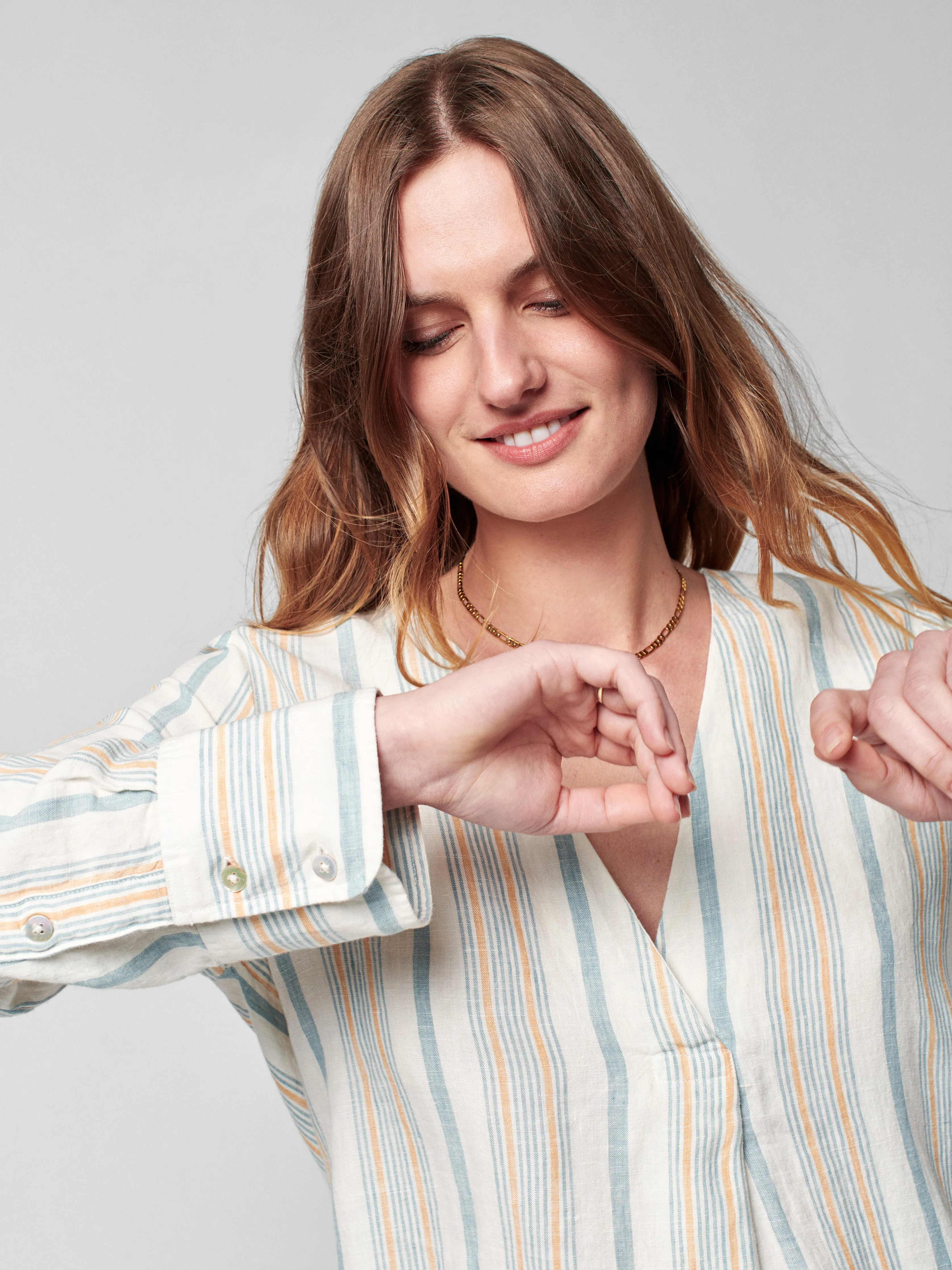 Beach Days Linen Dress - Luciano Stripe sold by Faherty product image thumbnail 5