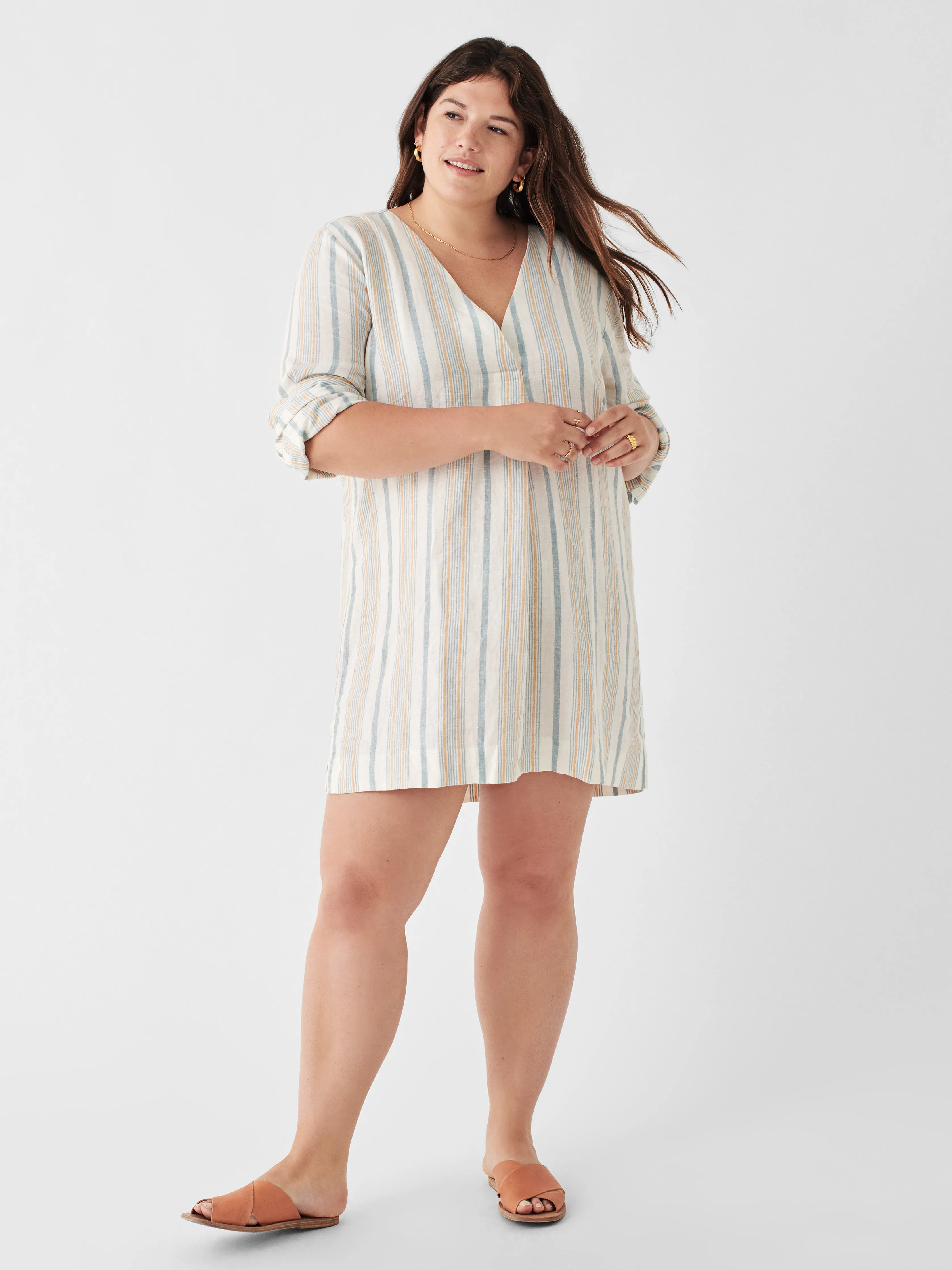 Beach Days Linen Dress - Luciano Stripe sold by Faherty product image thumbnail 4