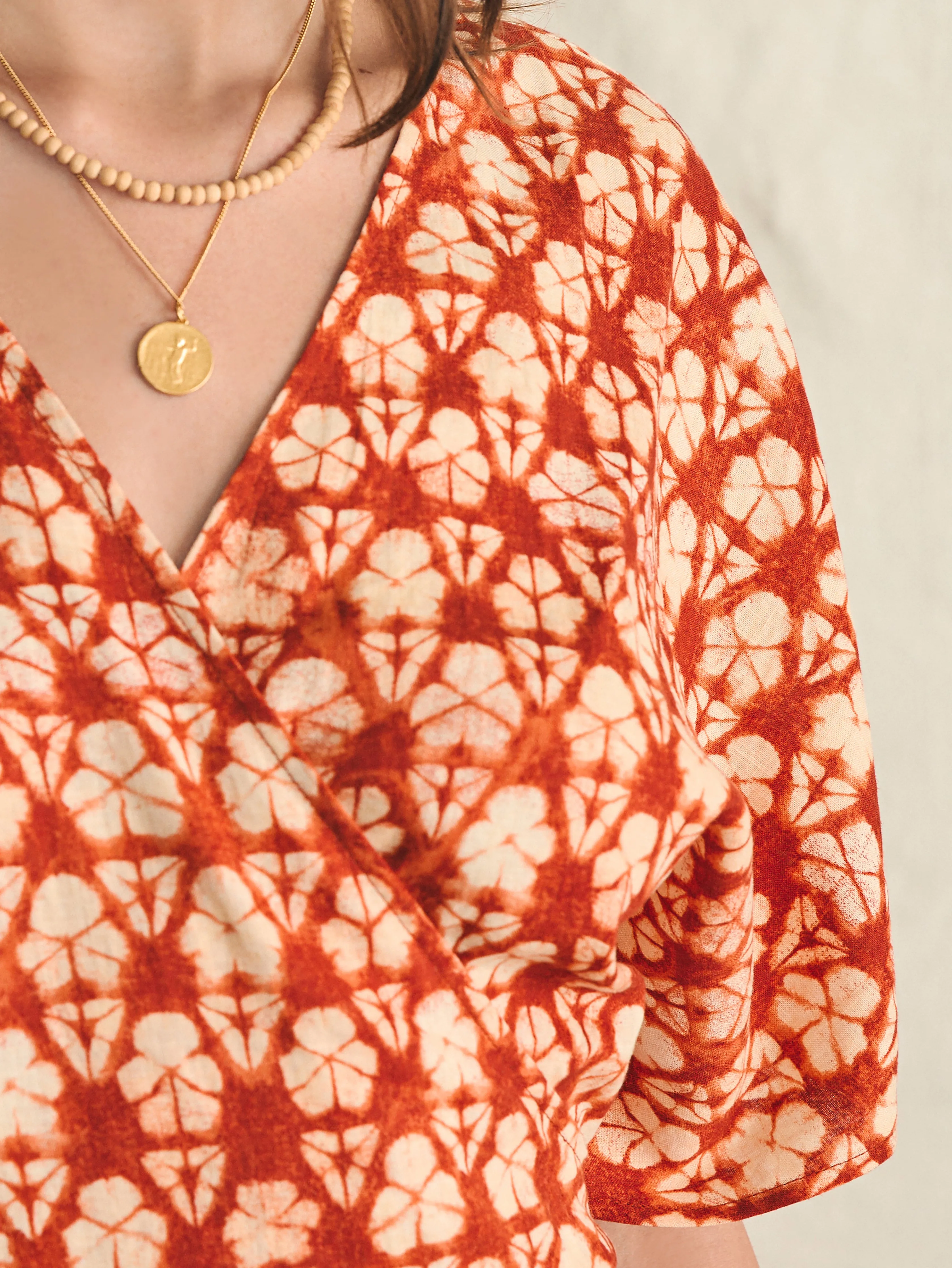 Willow Dress - Spiced Shibori Print sold by Faherty product image thumbnail 4