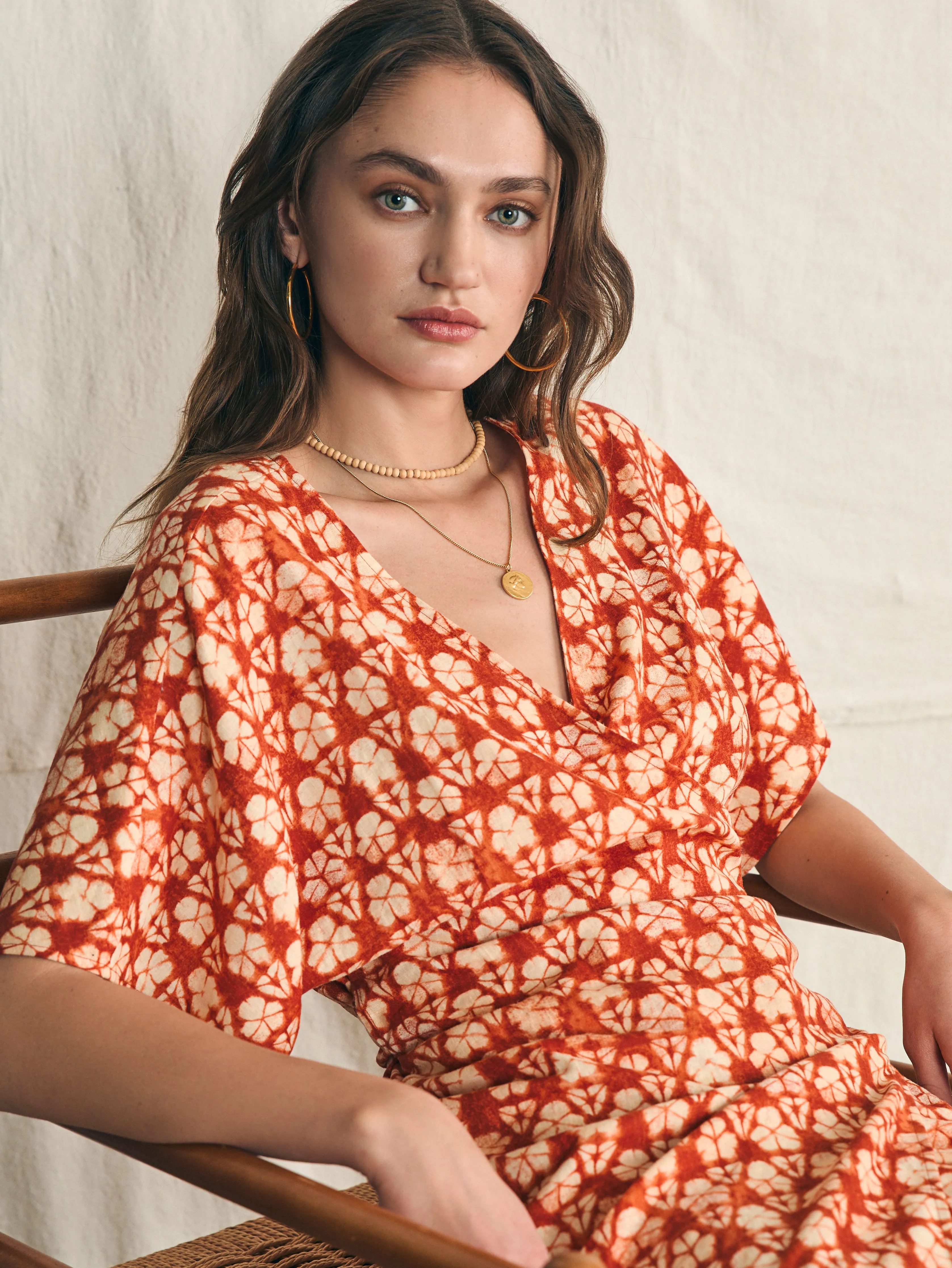 Willow Dress - Spiced Shibori Print sold by Faherty product image thumbnail 5