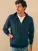 Double Knit Zip Hoodie - Varsity Navy Heather sold by Faherty
