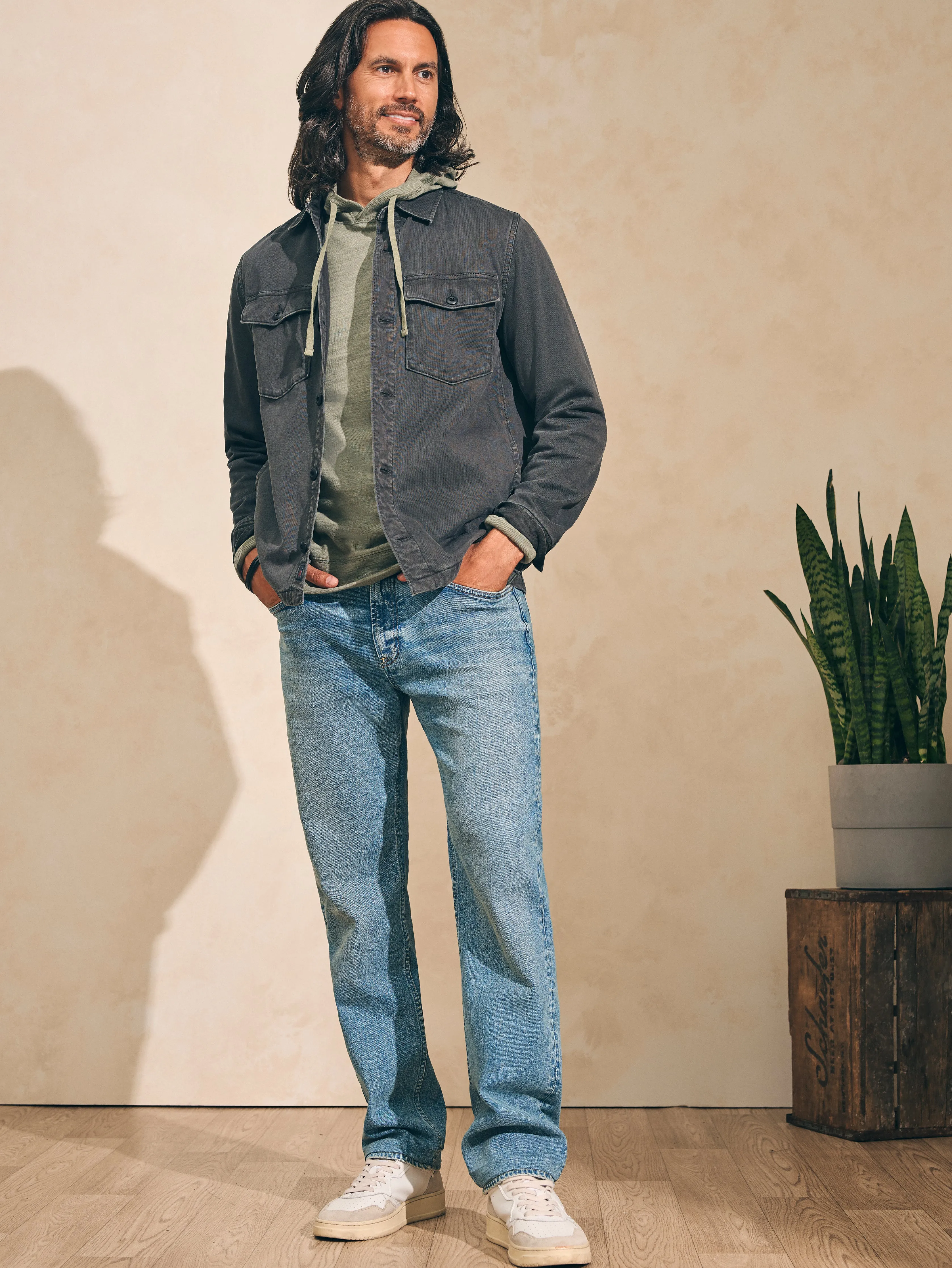 Organic Cotton Slim Straight Denim (34" Inseam) - Sandy Point Wash sold by Faherty product image thumbnail 2