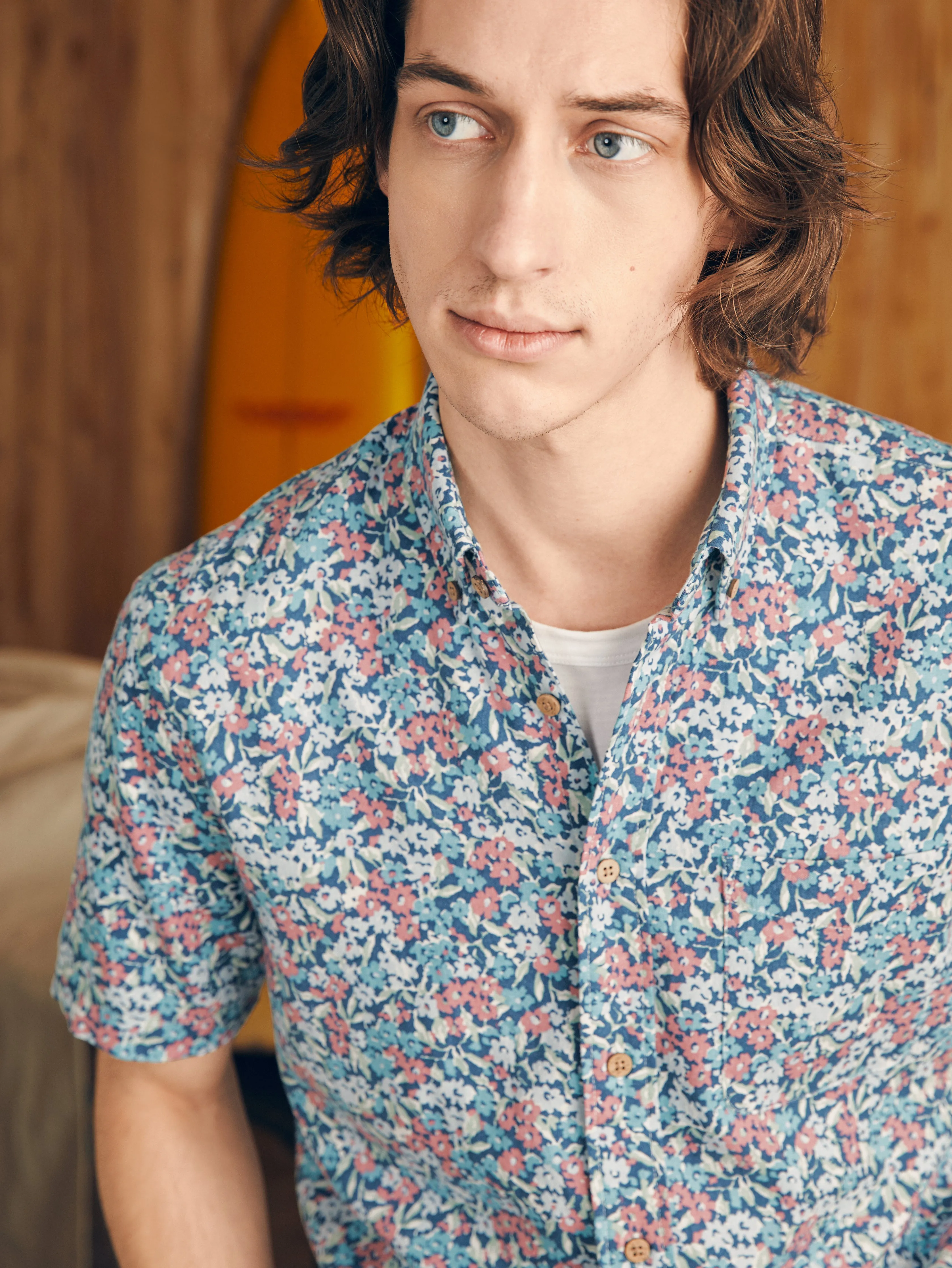 Short-Sleeve Breeze Shirt (Tall) - Seafoam Beach Blossom sold by Faherty product image thumbnail 2
