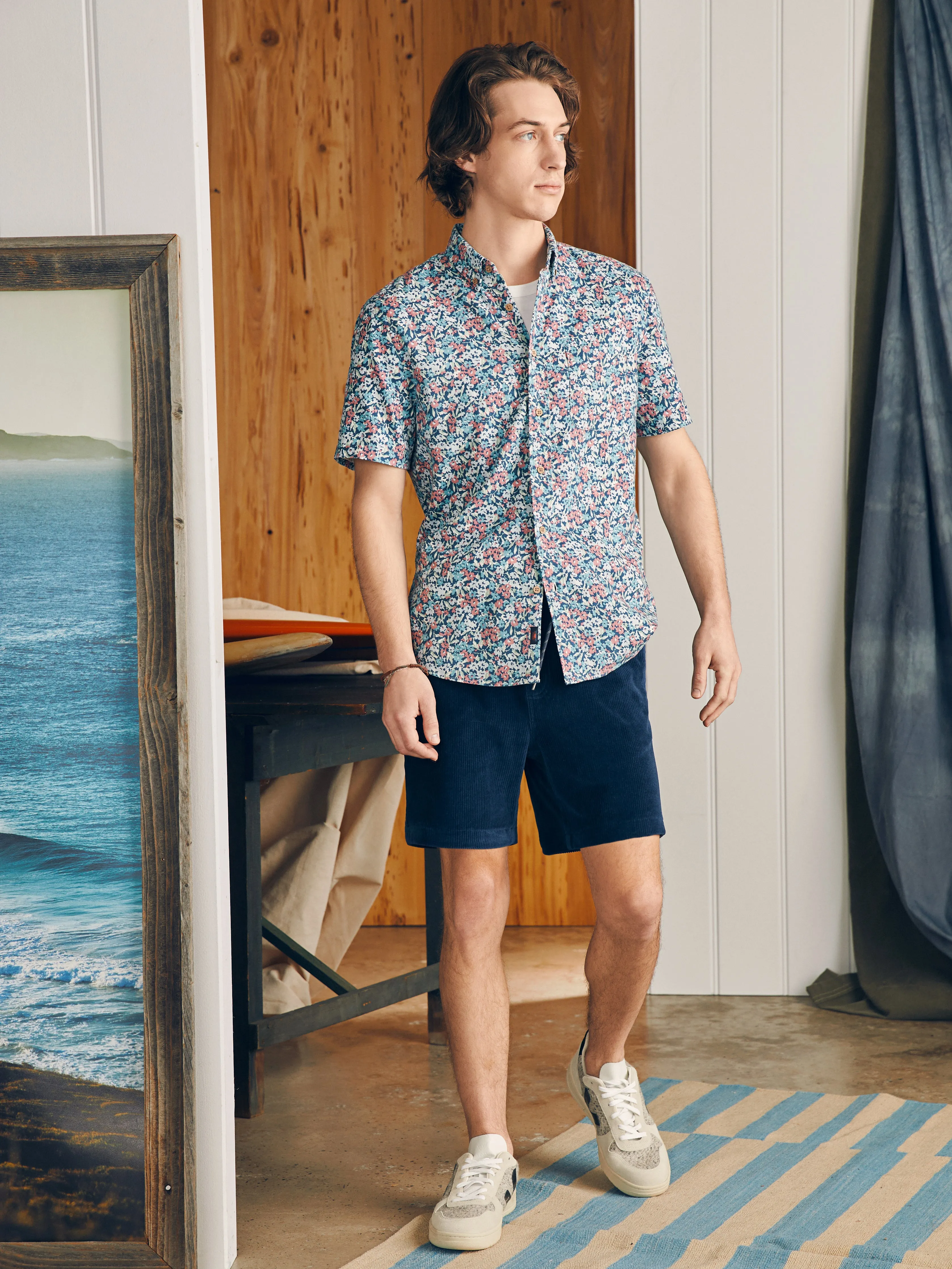 Short-Sleeve Breeze Shirt (Tall) - Seafoam Beach Blossom sold by Faherty product image thumbnail 4