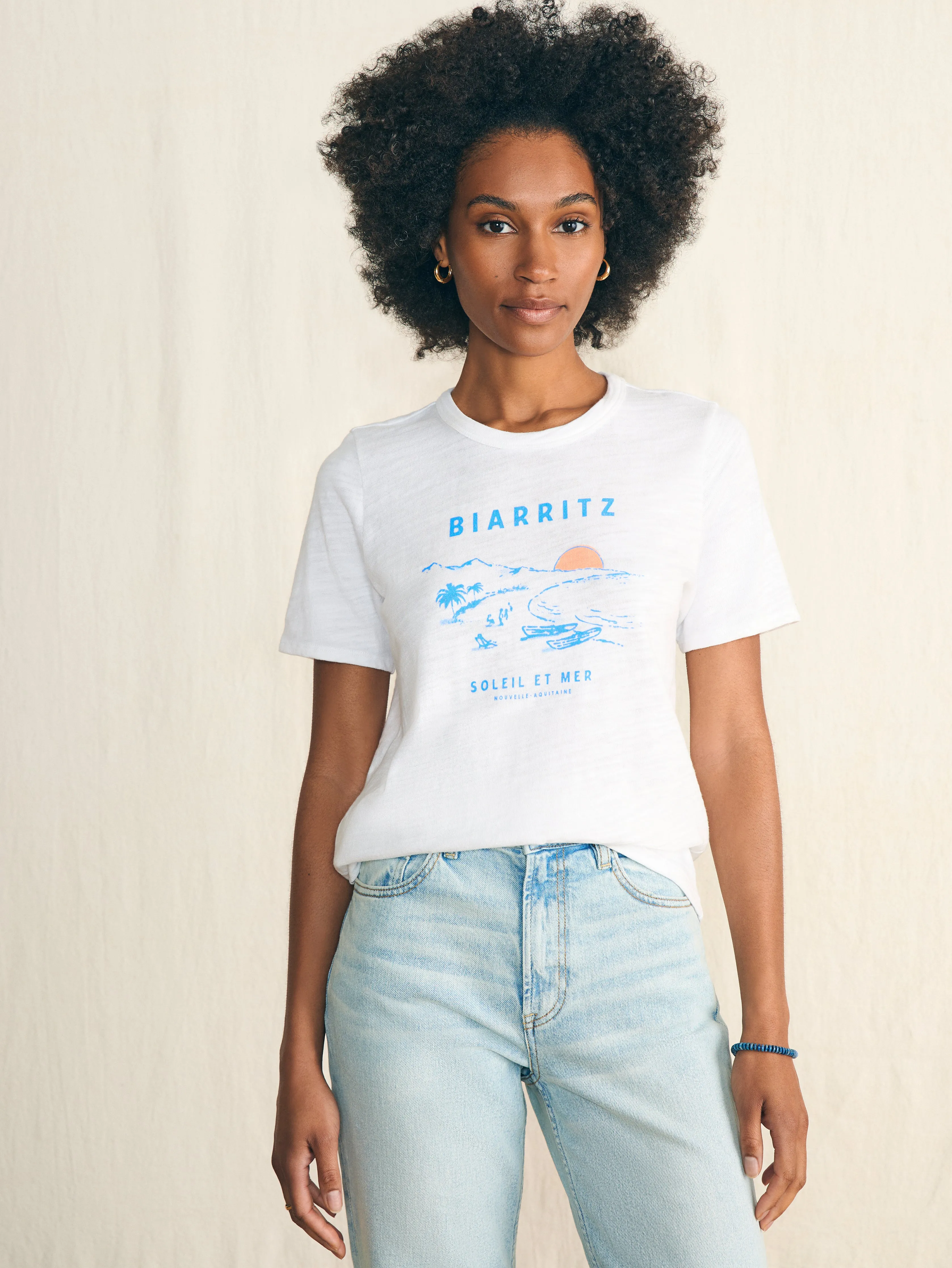 Sunwashed Slub Graphic Tee - Biarritz Coast sold by Faherty product image thumbnail 3
