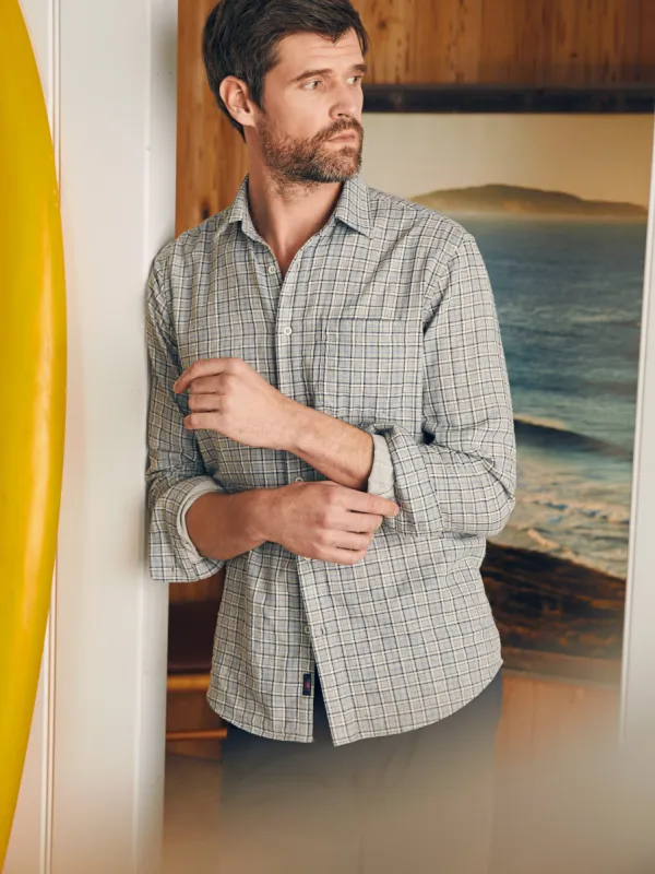 Sunwashed Chambray Shirt - Silver Falls Plaid sold by Faherty