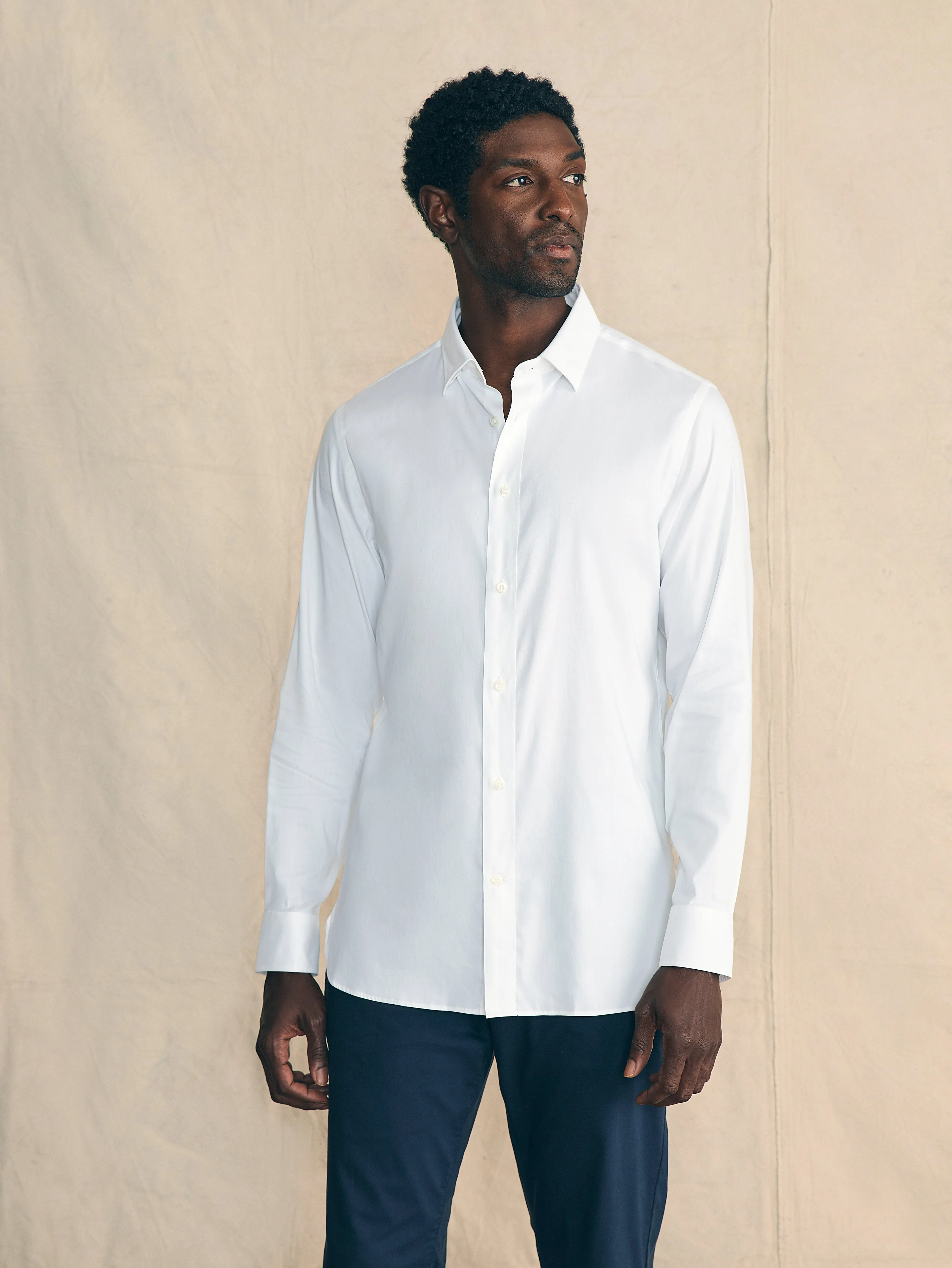 Movement™ Dress Shirt (Tall) - Cloud White sold by Faherty product image thumbnail 3