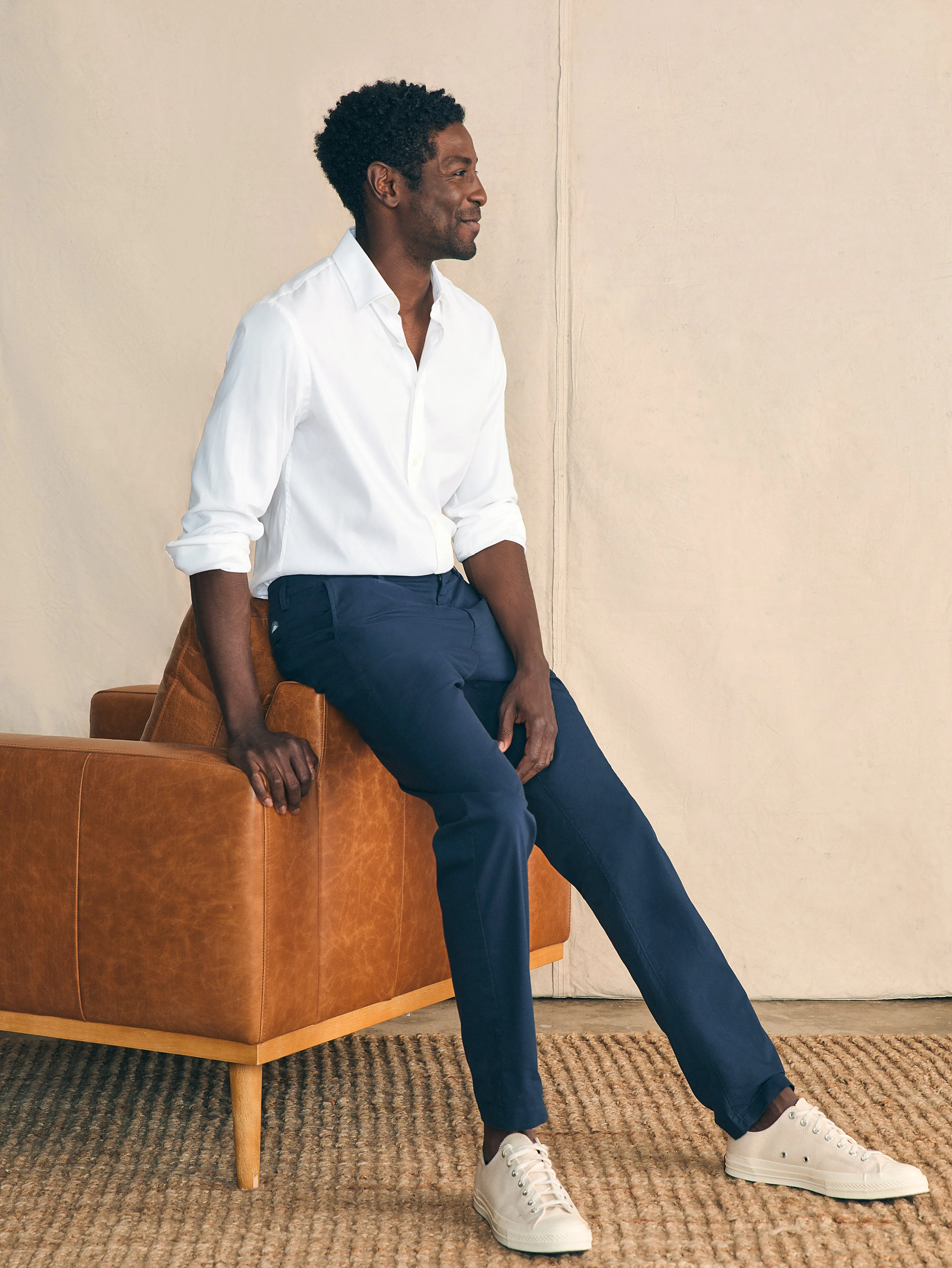 Movement™ Dress Shirt (Tall) - Cloud White sold by Faherty product image thumbnail 5