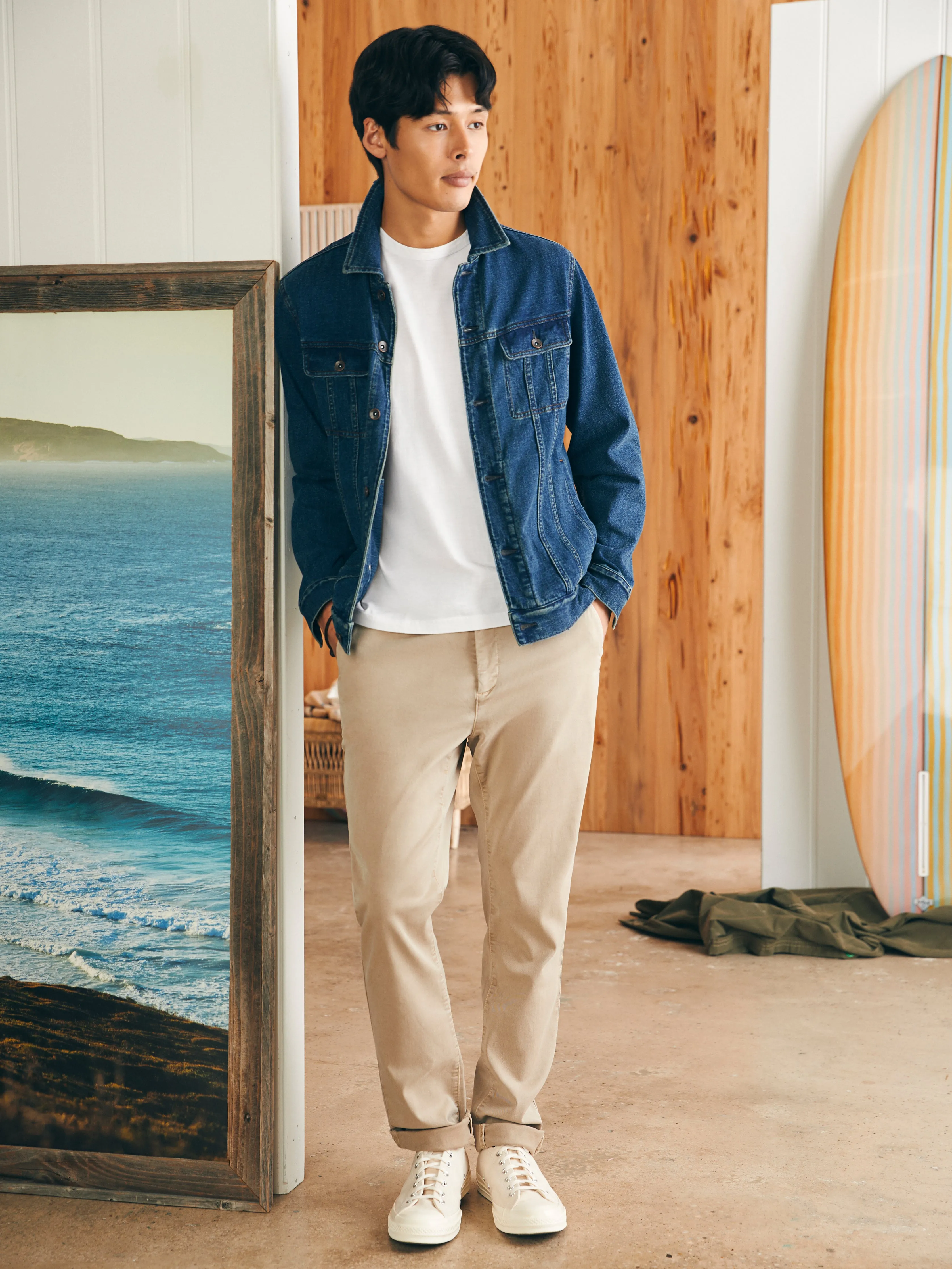 Jersey Trucker Jacket (Tall) - Rockford Wash sold by Faherty