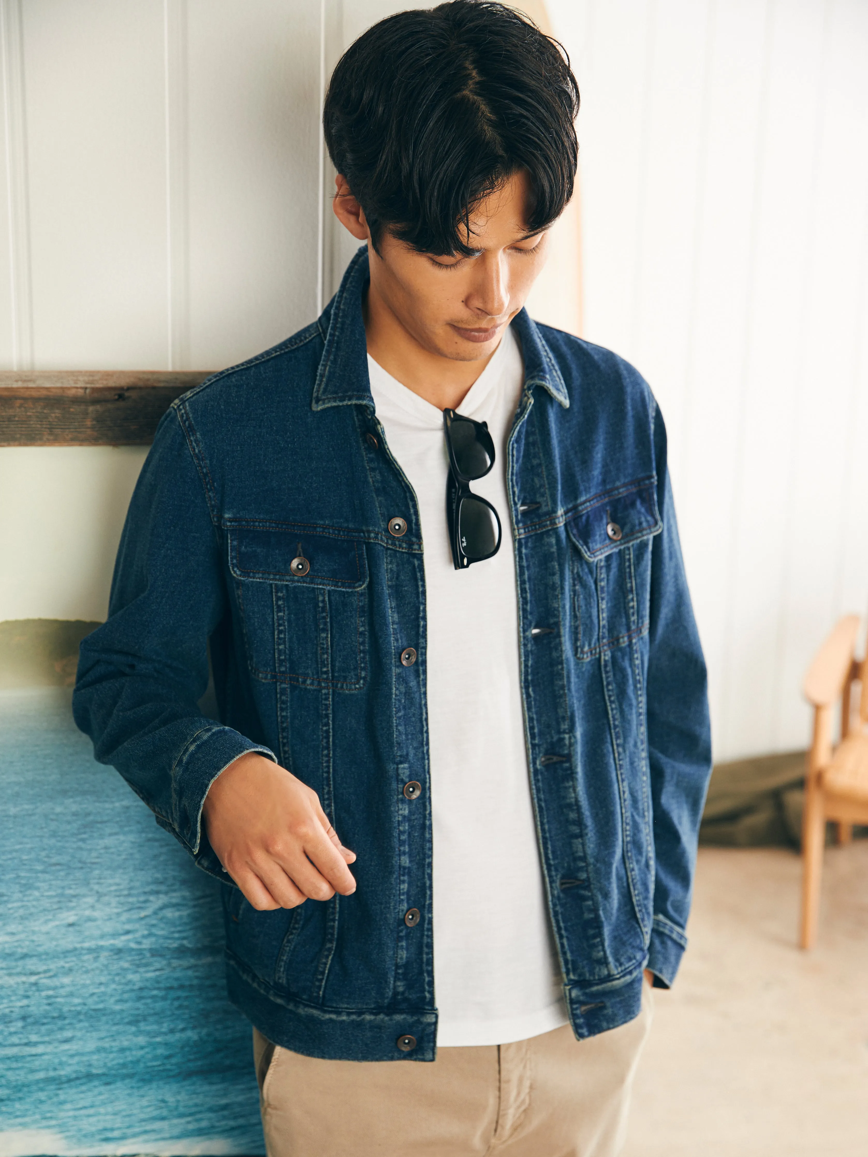 Jersey Trucker Jacket (Tall) - Rockford Wash sold by Faherty product image thumbnail 4