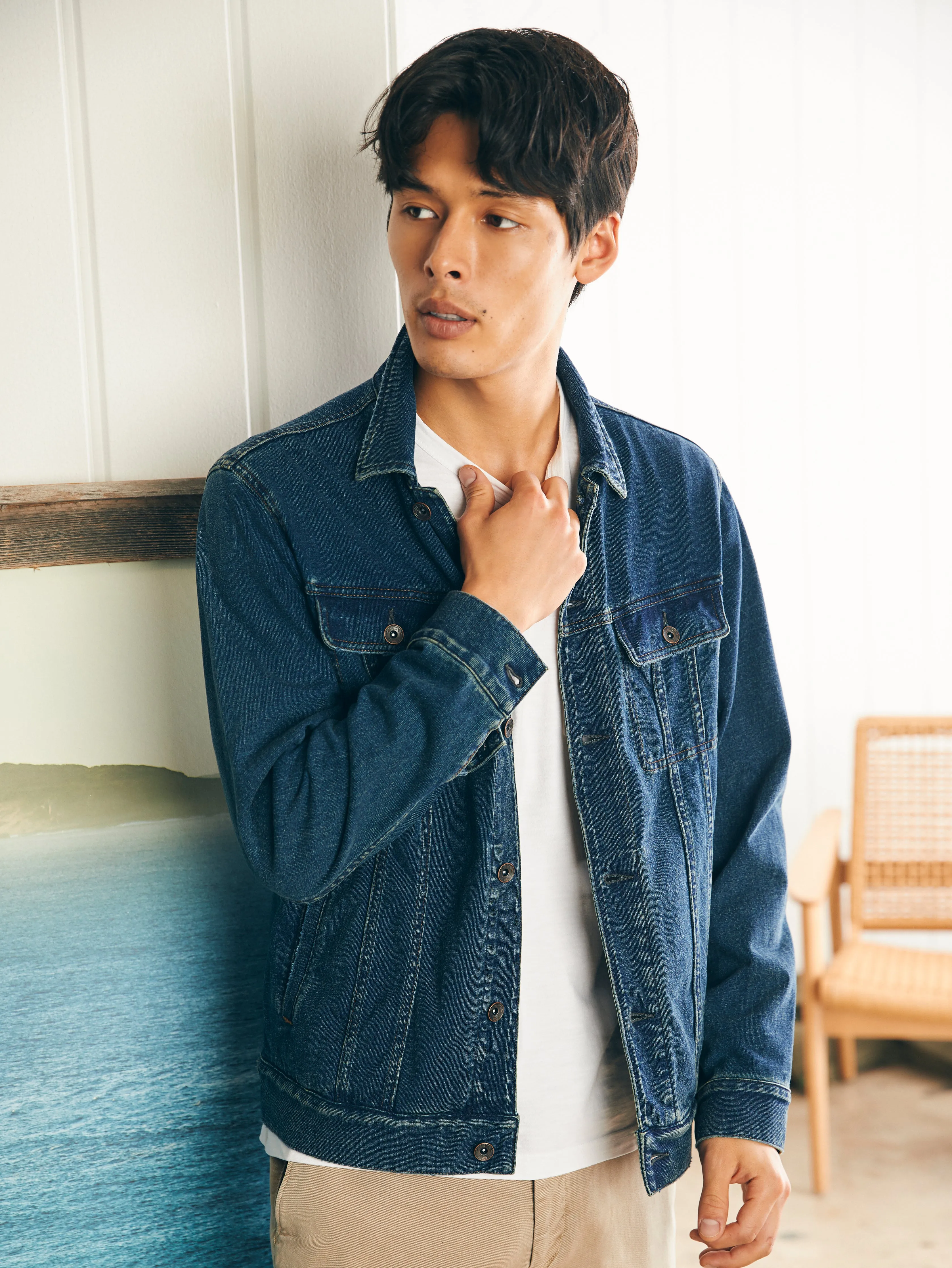 Jersey Trucker Jacket (Tall) - Rockford Wash sold by Faherty product image thumbnail 3