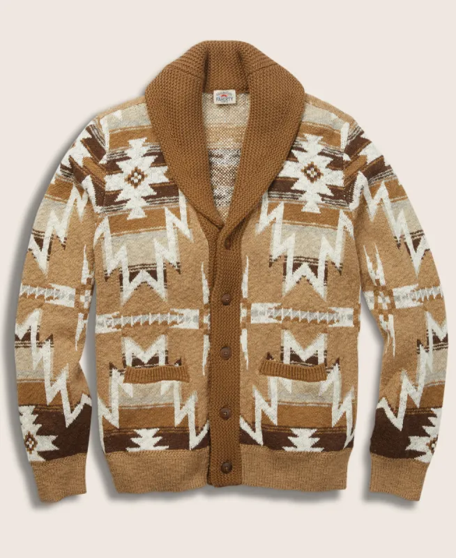 Doug Good Feather Cardigan - Mountain Stars sold by Faherty