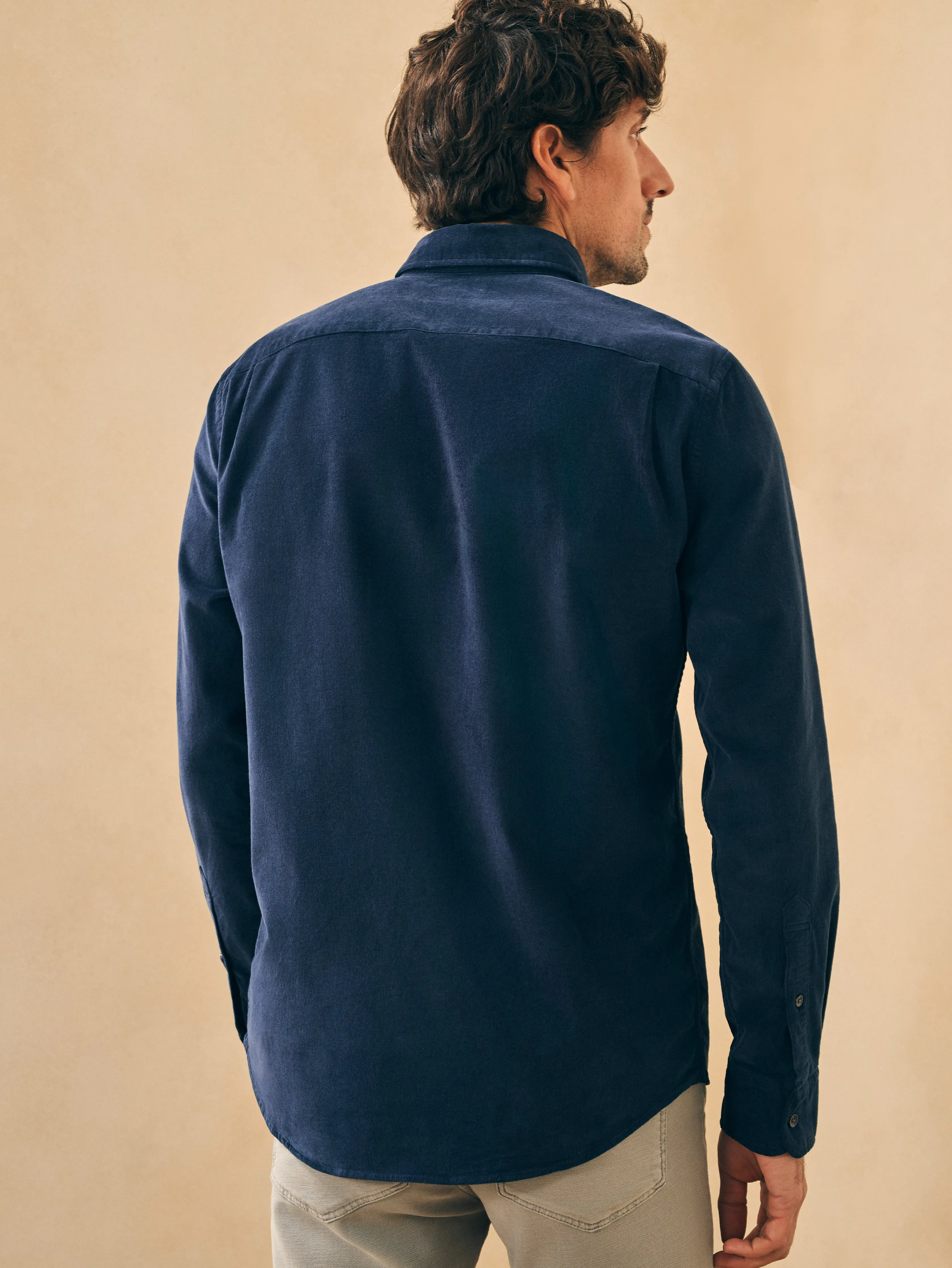 Stretch Corduroy Shirt - Blue Nights sold by Faherty product image thumbnail 4
