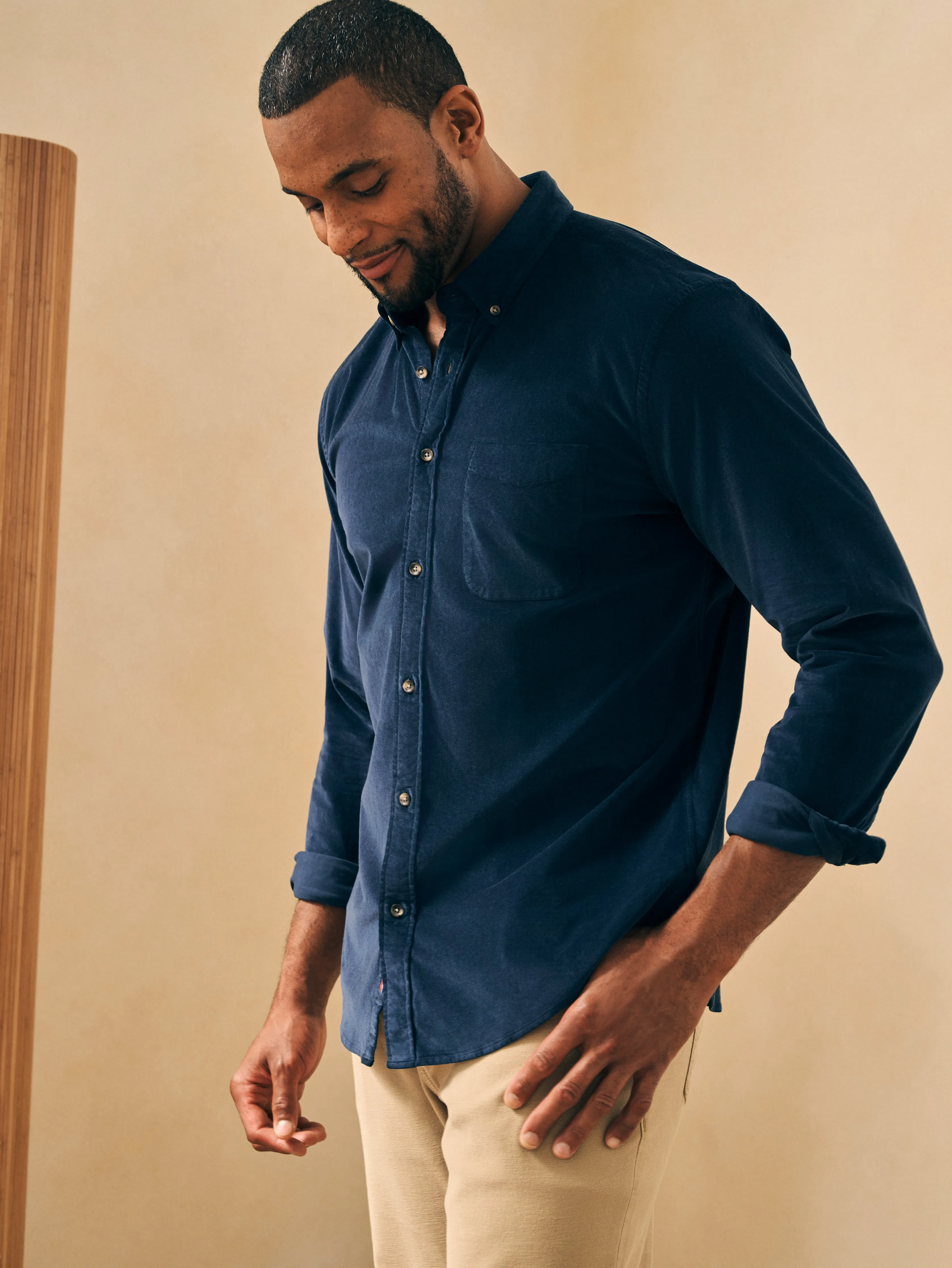 Stretch Corduroy Shirt - Blue Nights sold by Faherty product image thumbnail 5