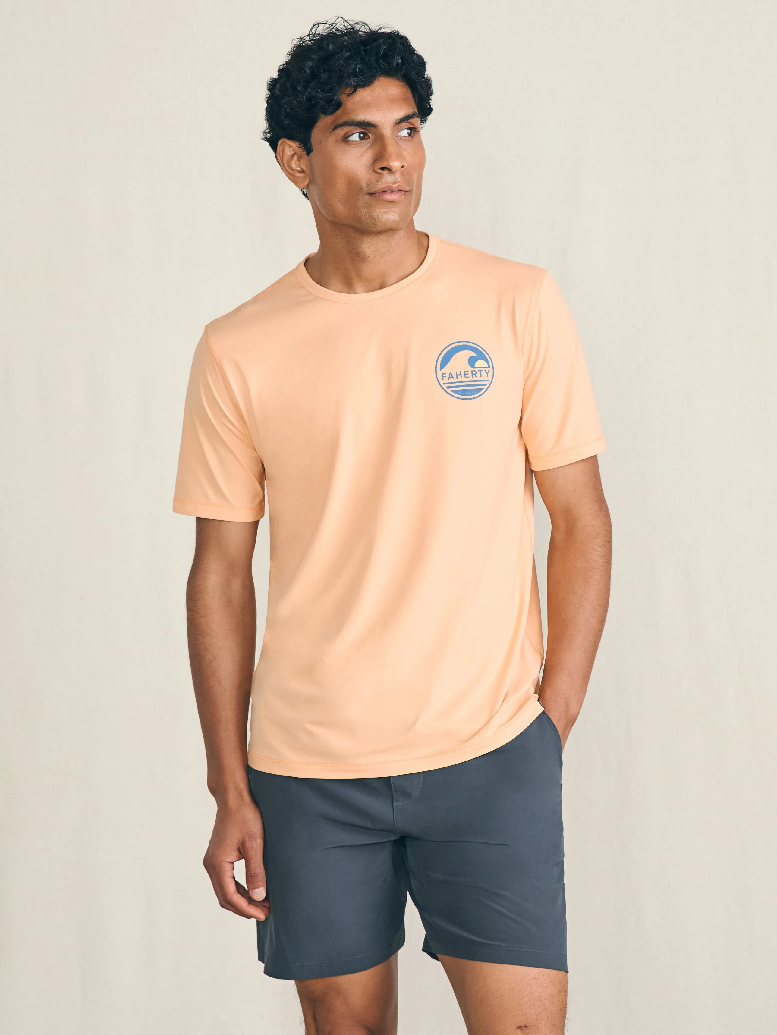 Shorelite Short-Sleeve Tech Tee - Passion Peach sold by Faherty product image thumbnail 3