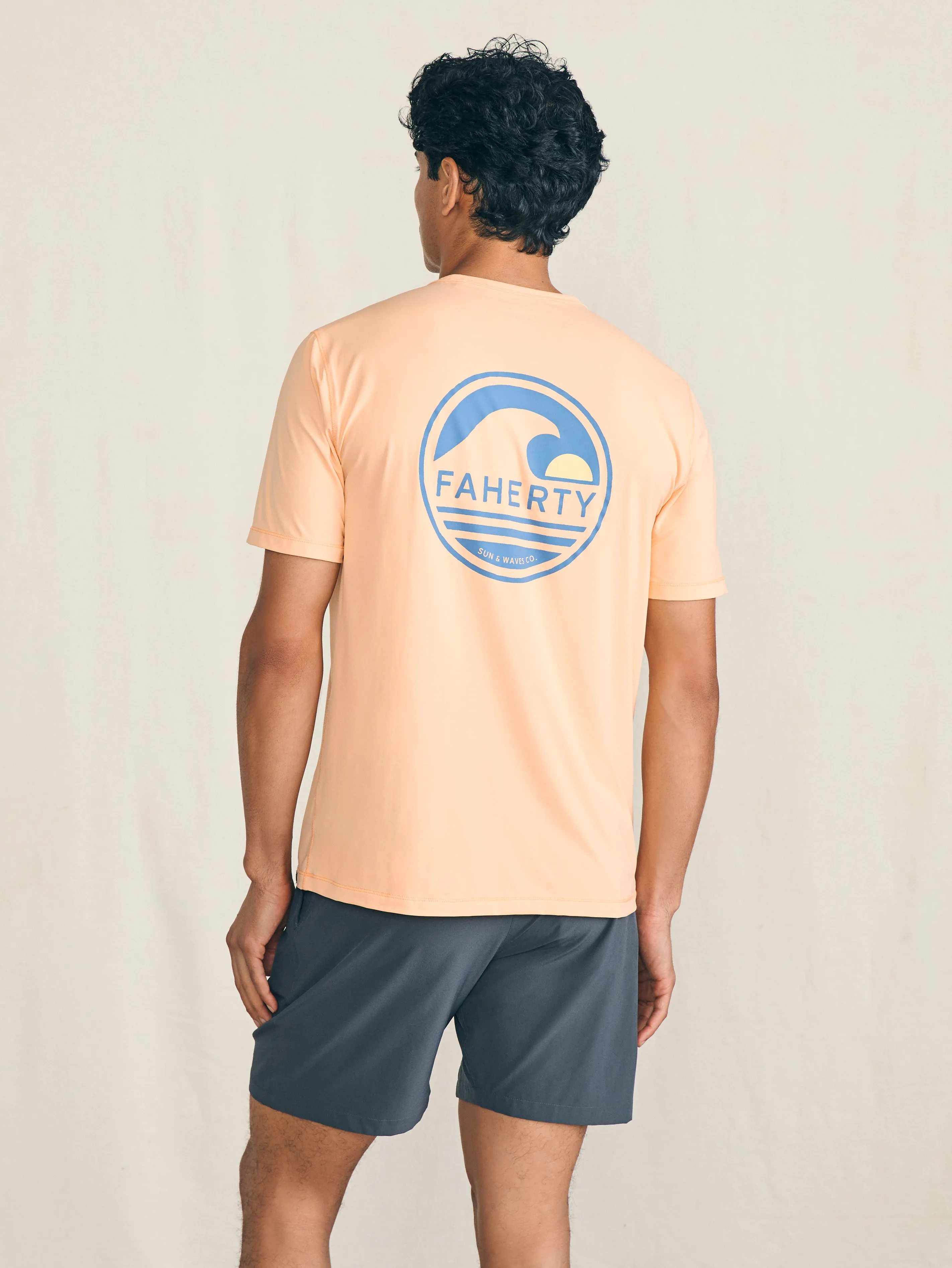 Shorelite Short-Sleeve Tech Tee - Passion Peach sold by Faherty product image thumbnail 5