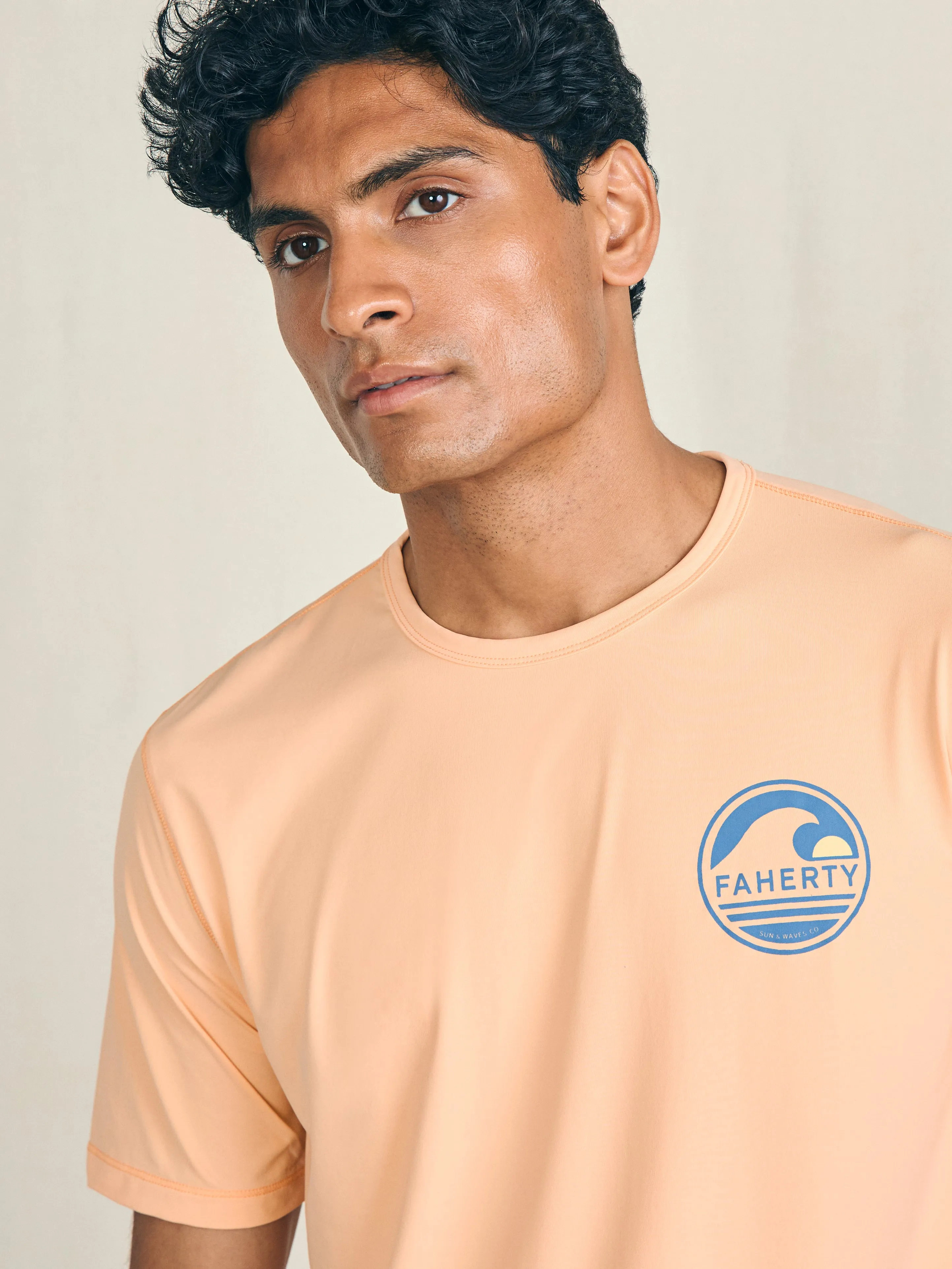 Shorelite Short-Sleeve Tech Tee - Passion Peach sold by Faherty product image thumbnail 2