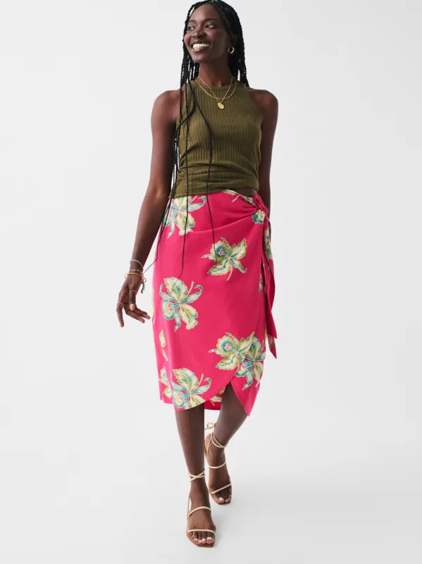 Pacifica Seersucker Wrap Skirt - Orchid Blossom sold by Faherty