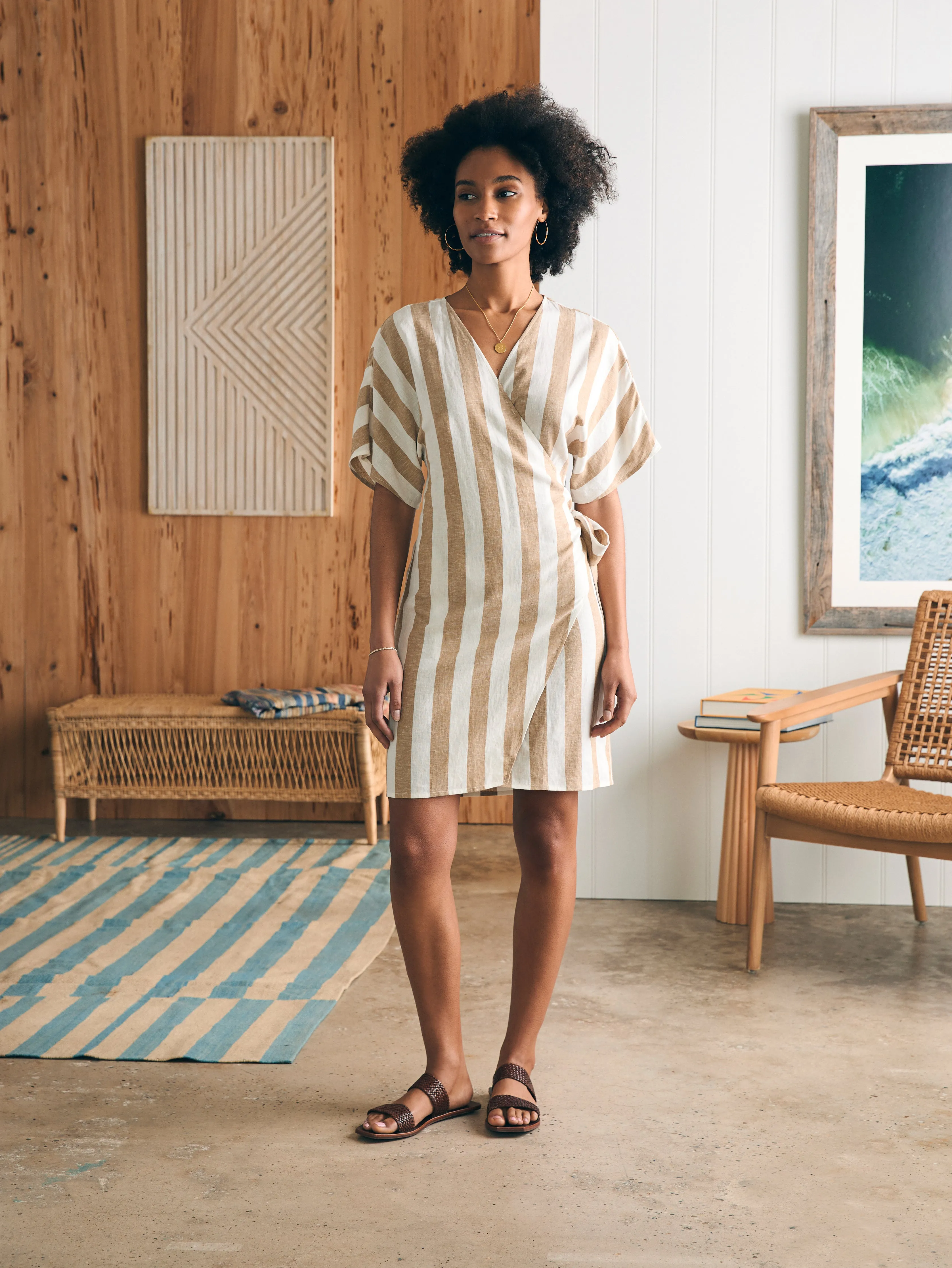 Willow Dress - Bronze Stripe sold by Faherty product image thumbnail 3