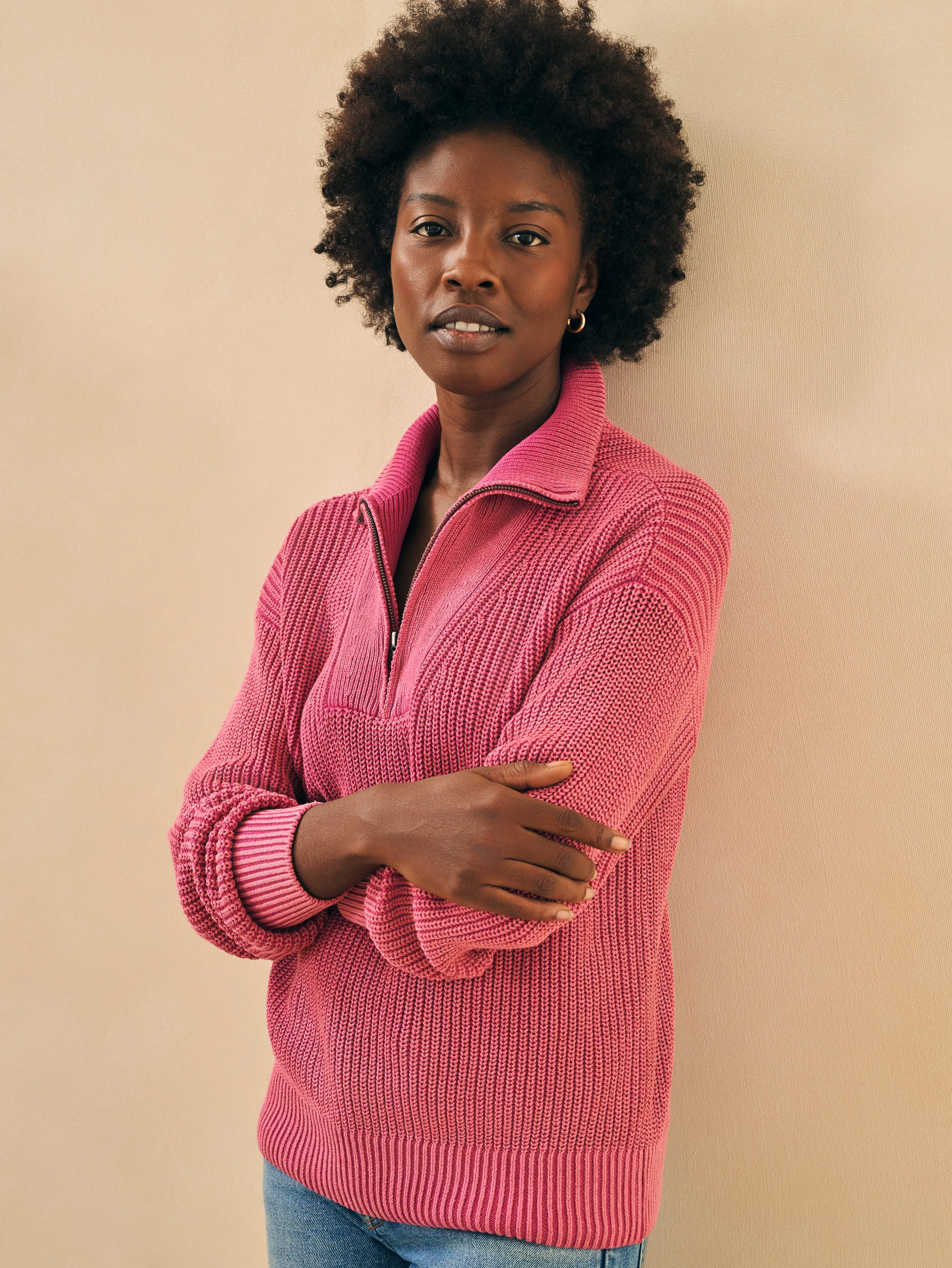 Sunwashed Mariner Sweater - Festival Fushia sold by Faherty