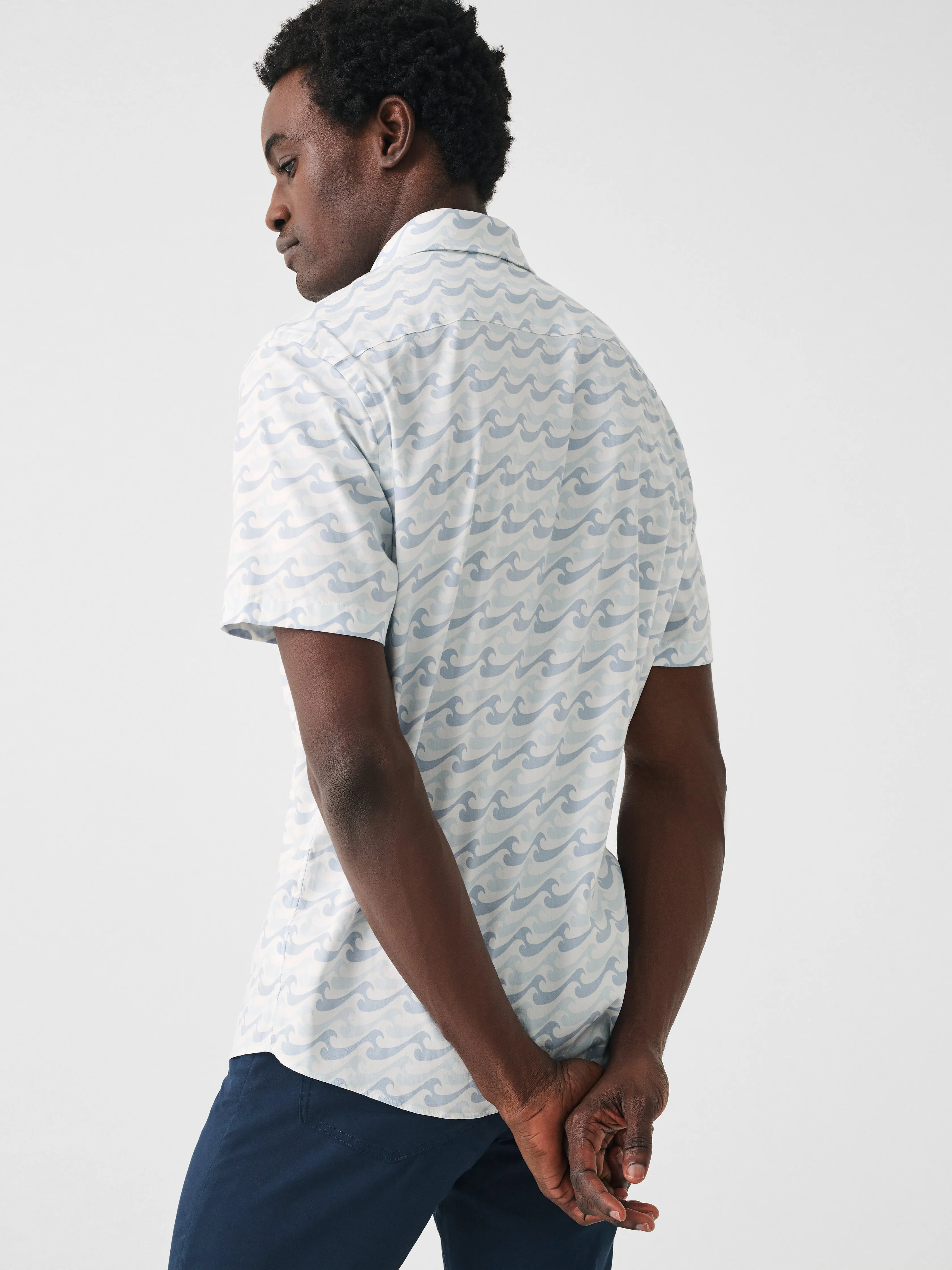 Movement™ Short-Sleeve Shirt - Ivory Endless Peaks sold by Faherty product image thumbnail 5