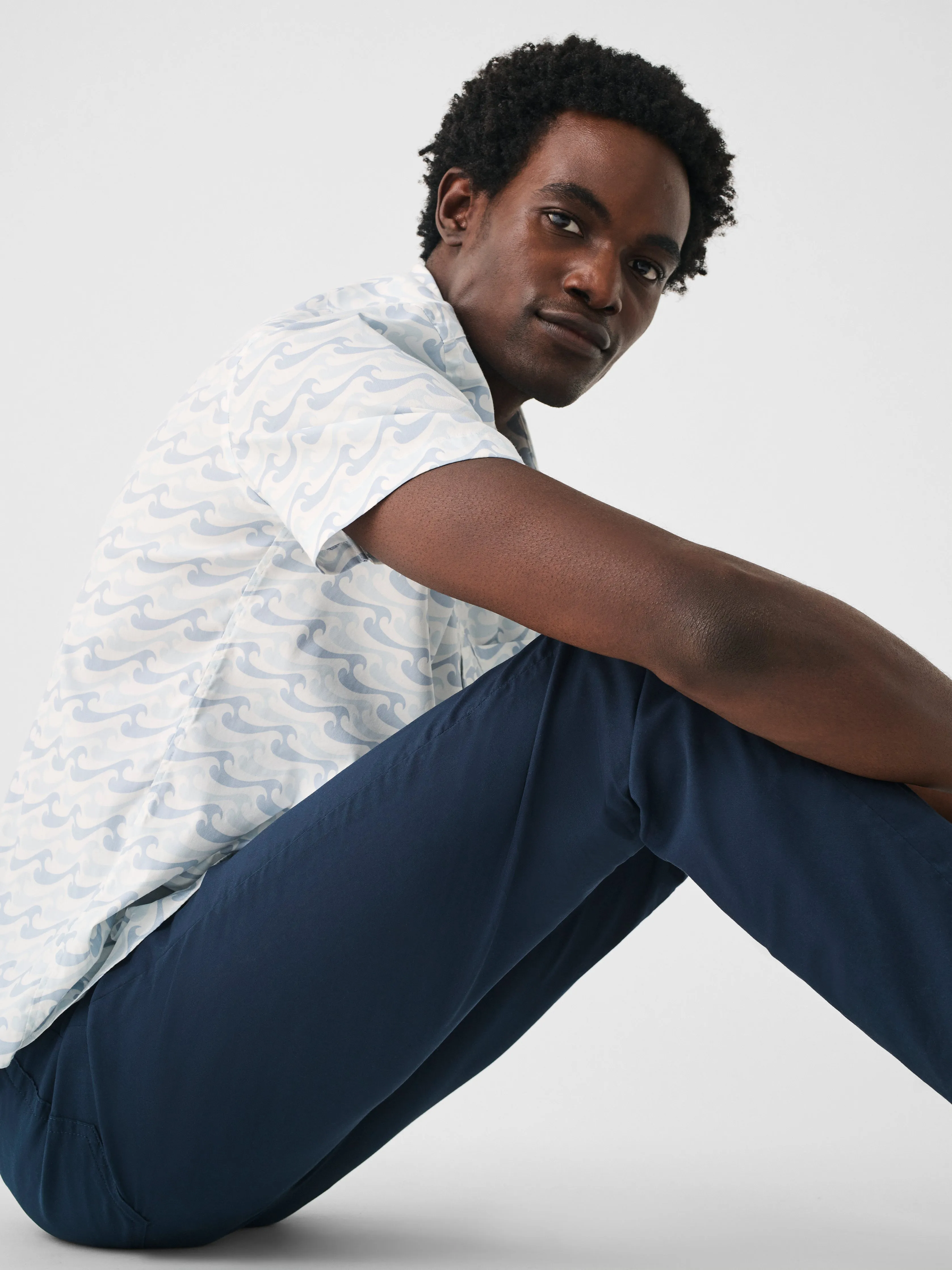 Movement™ Short-Sleeve Shirt - Ivory Endless Peaks sold by Faherty product image thumbnail 3