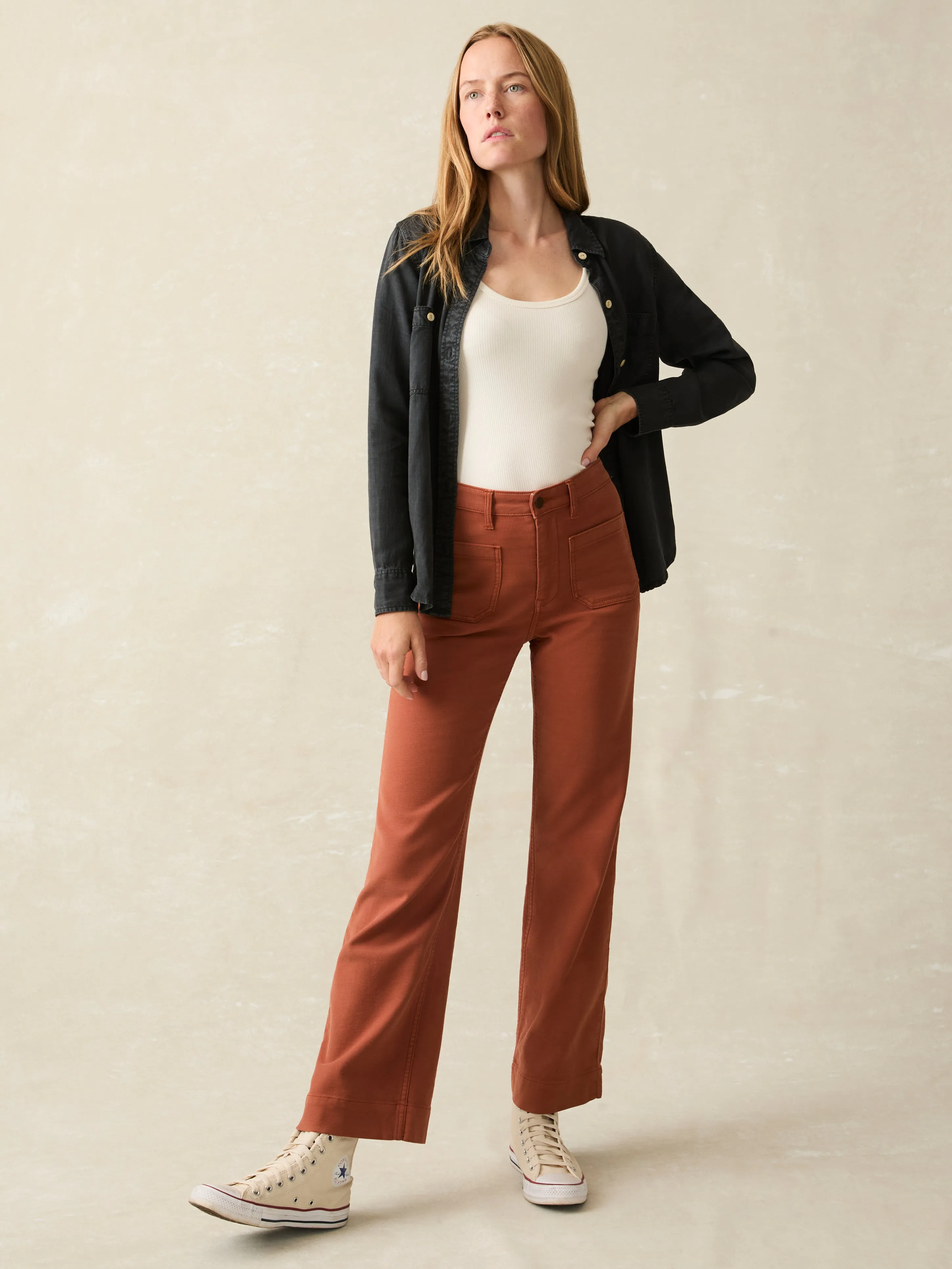 Stretch Terry Patch Pocket Pant - Imperial Topaz sold by Faherty product image thumbnail 3