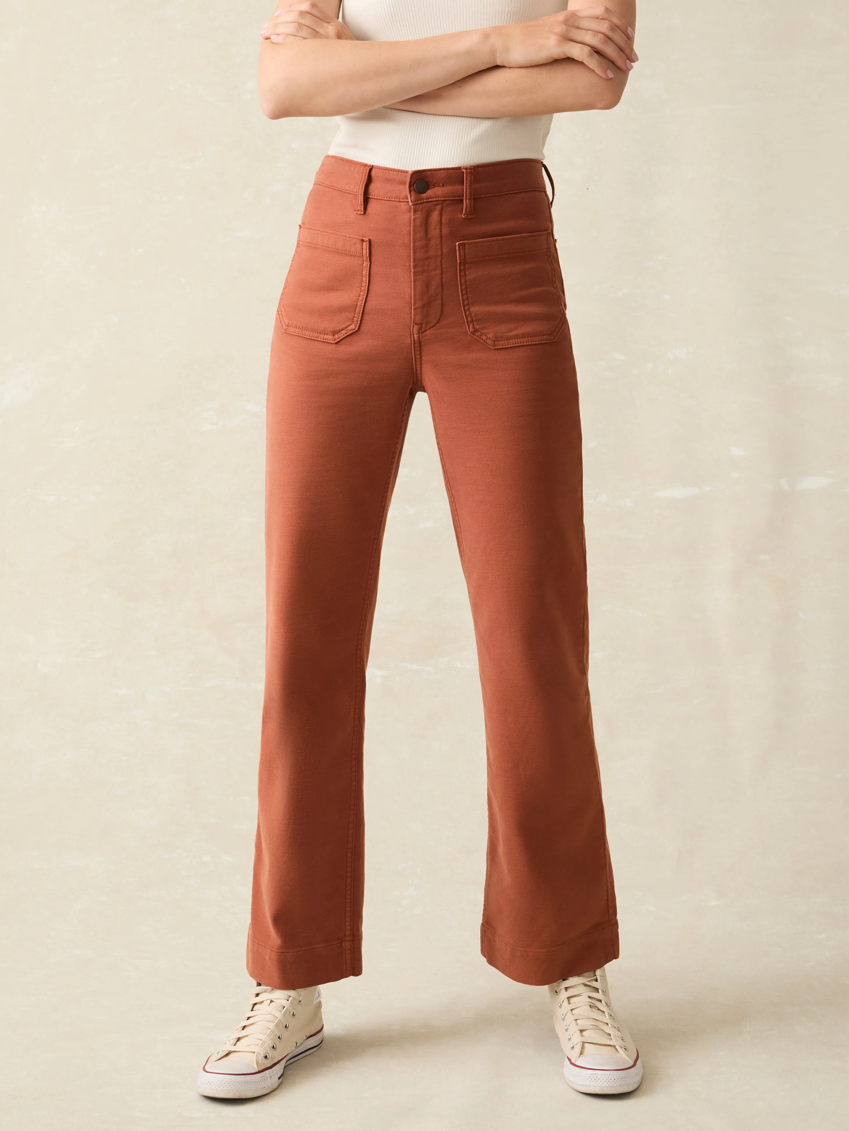 Stretch Terry Patch Pocket Pant - Imperial Topaz sold by Faherty