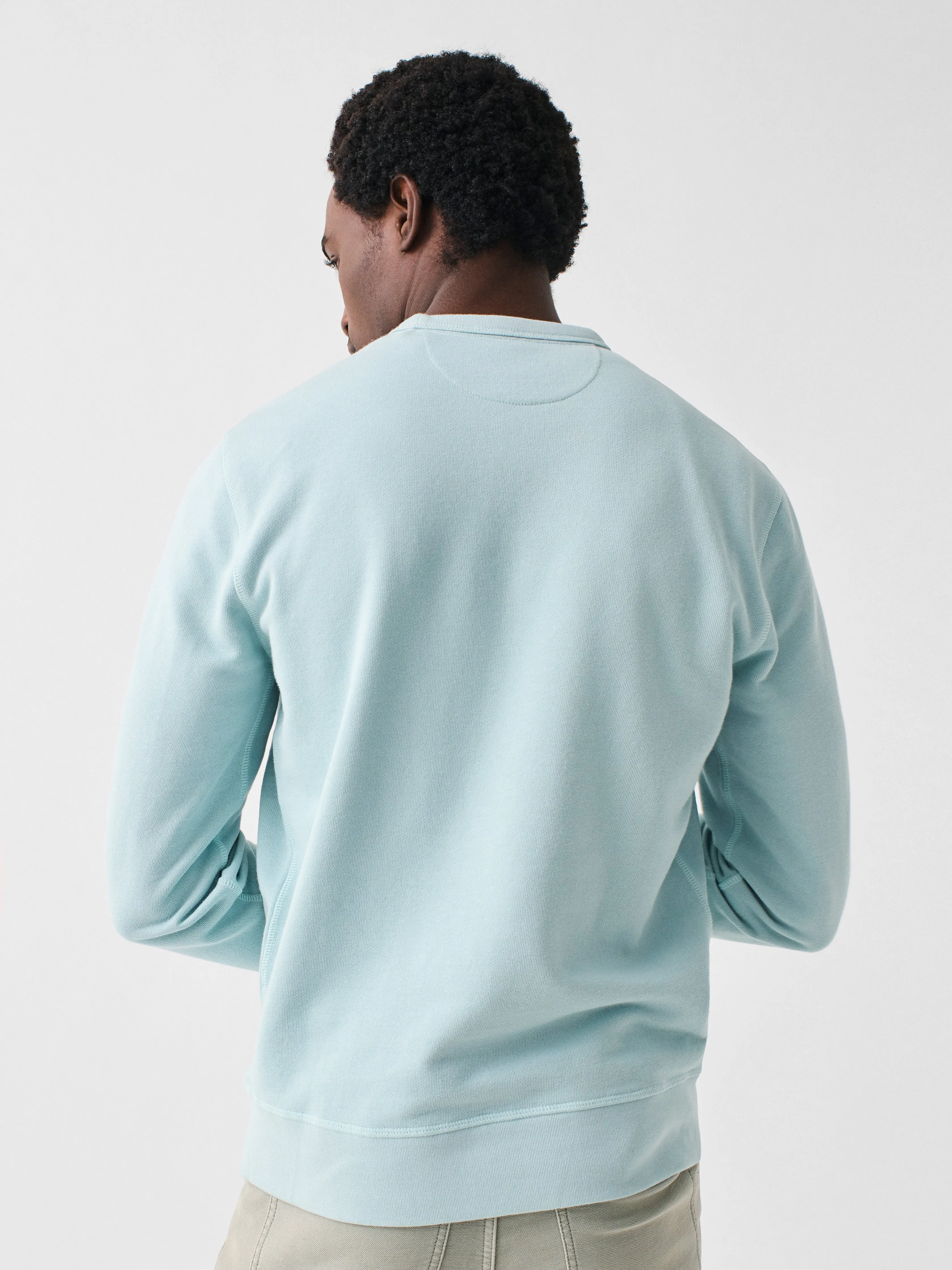 Spring Lake Long-Sleeve Terry Pool Bar Crewneck - Seafoam sold by Faherty product image thumbnail 5