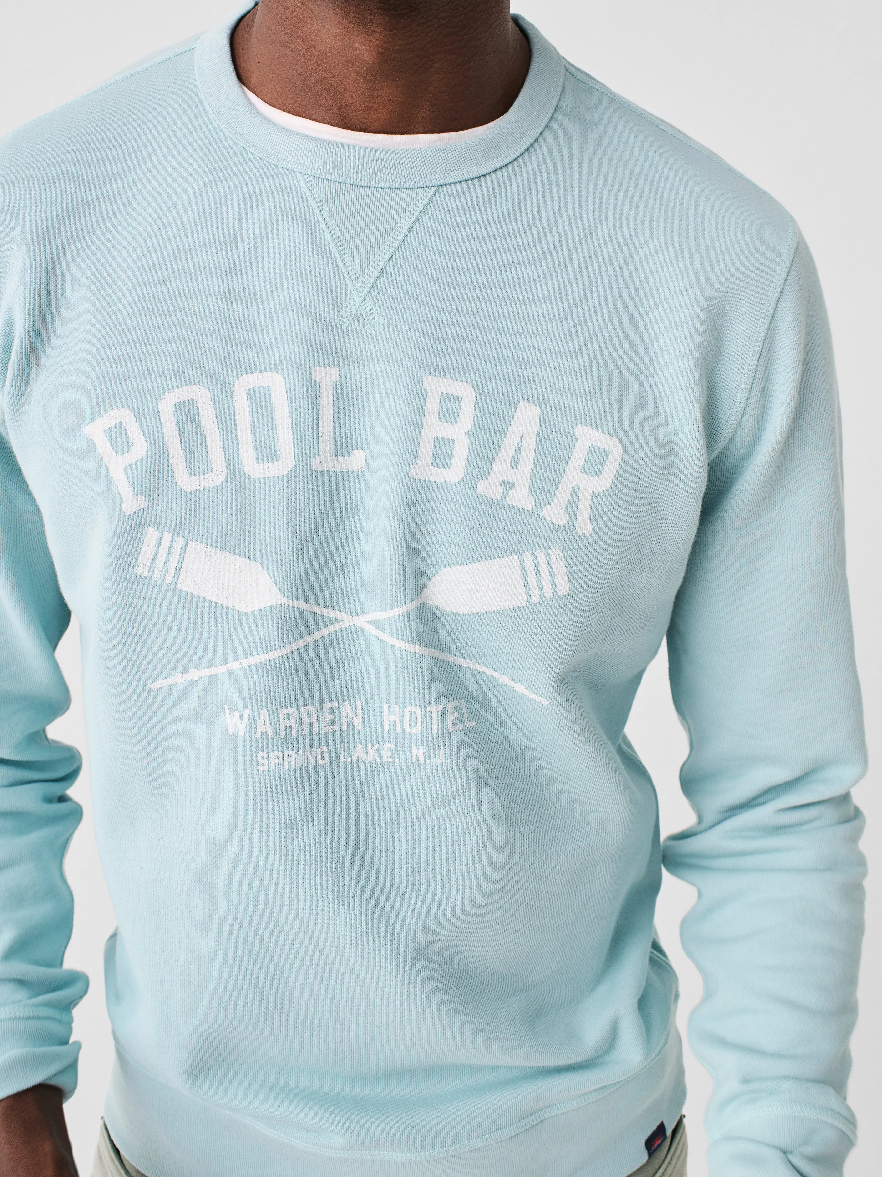 Spring Lake Long-Sleeve Terry Pool Bar Crewneck - Seafoam sold by Faherty product image thumbnail 3