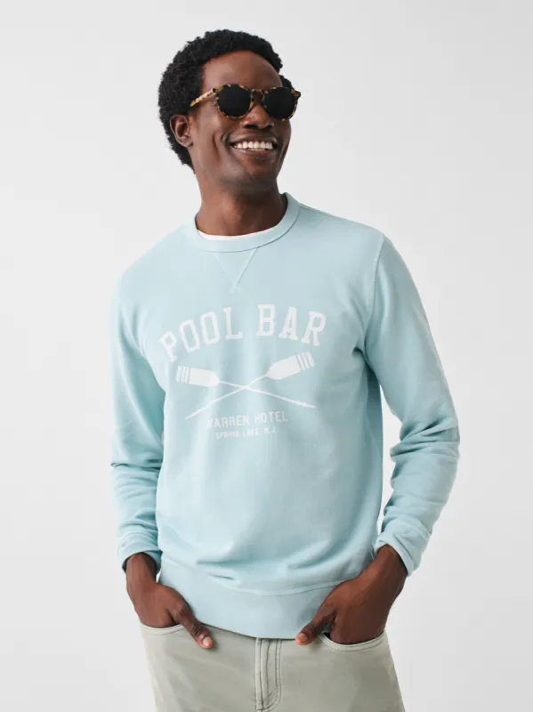 Spring Lake Long-Sleeve Terry Pool Bar Crewneck - Seafoam sold by Faherty