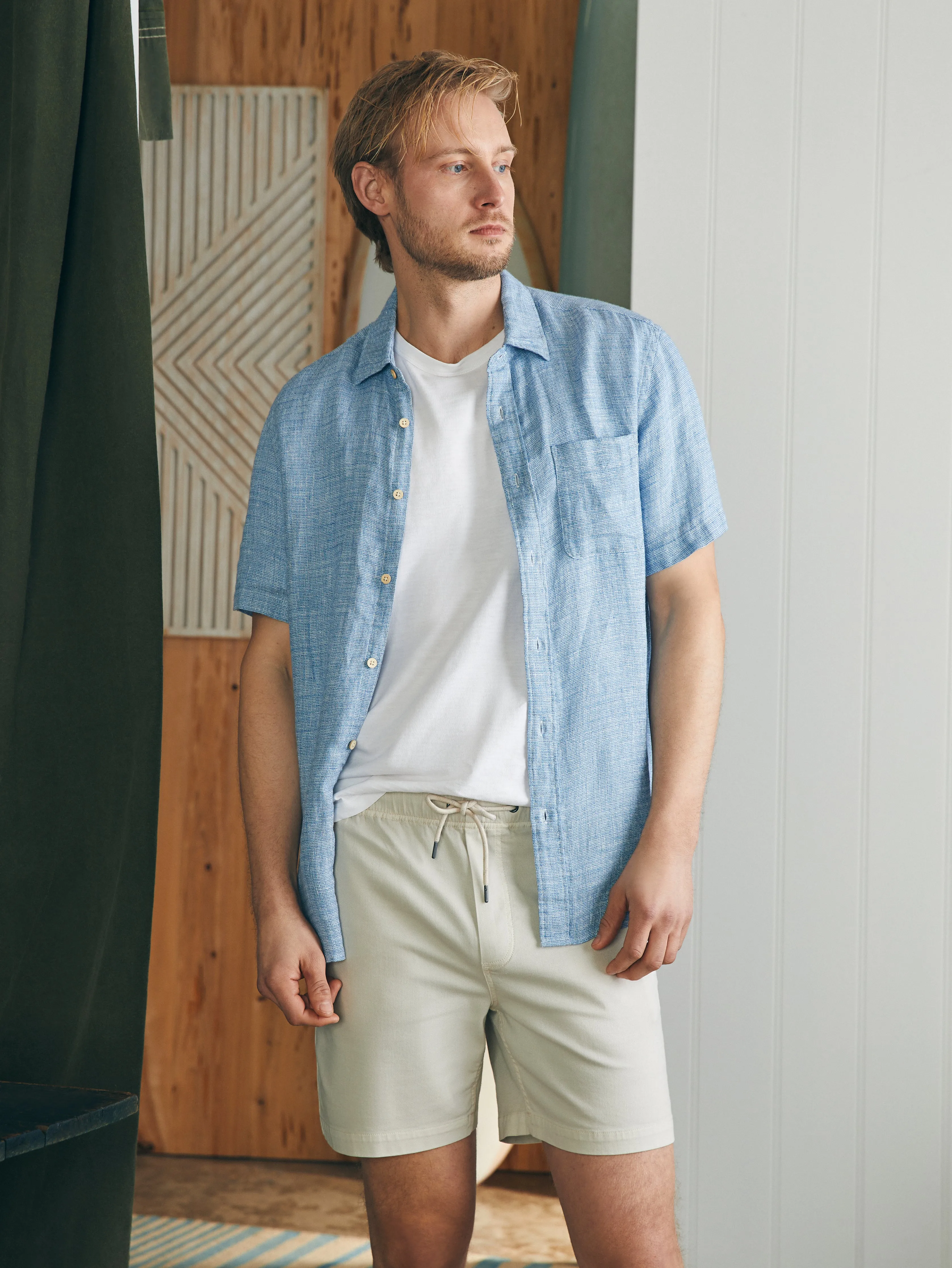 Essential Drawstring Short (6.5" Inseam) - Birch sold by Faherty product image thumbnail 2