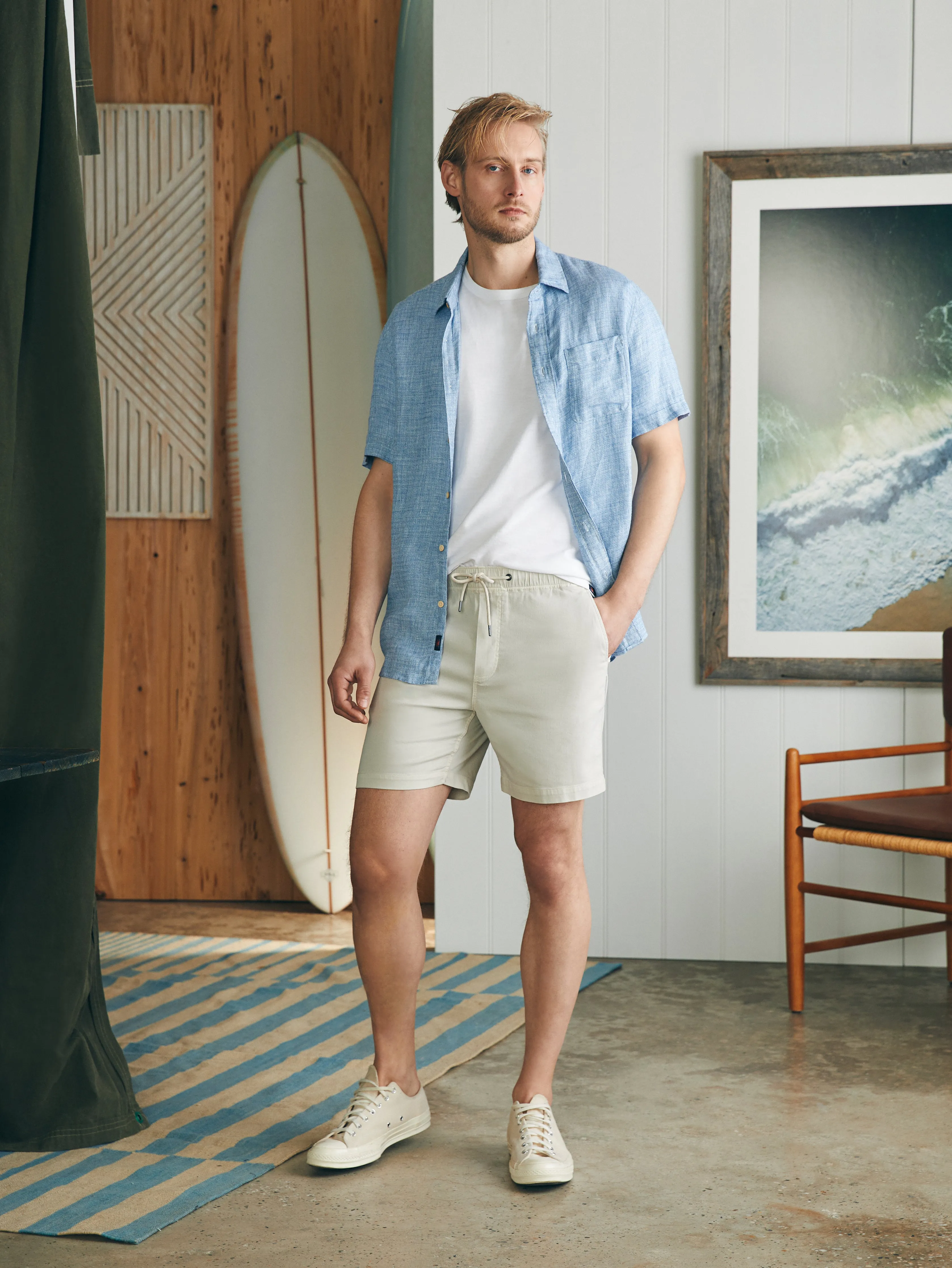 Essential Drawstring Short (6.5" Inseam) - Birch sold by Faherty product image thumbnail 3
