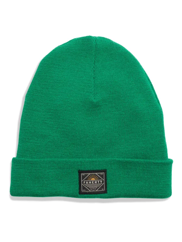 Merino Workwear Beanie - Green sold by Faherty
