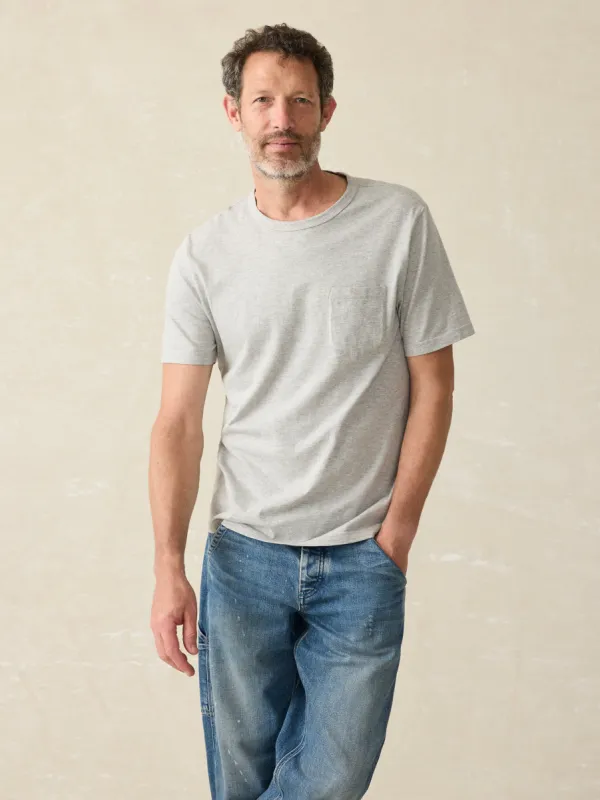 Sunwashed Pocket Tee (Tall) - Heather Grey sold by Faherty