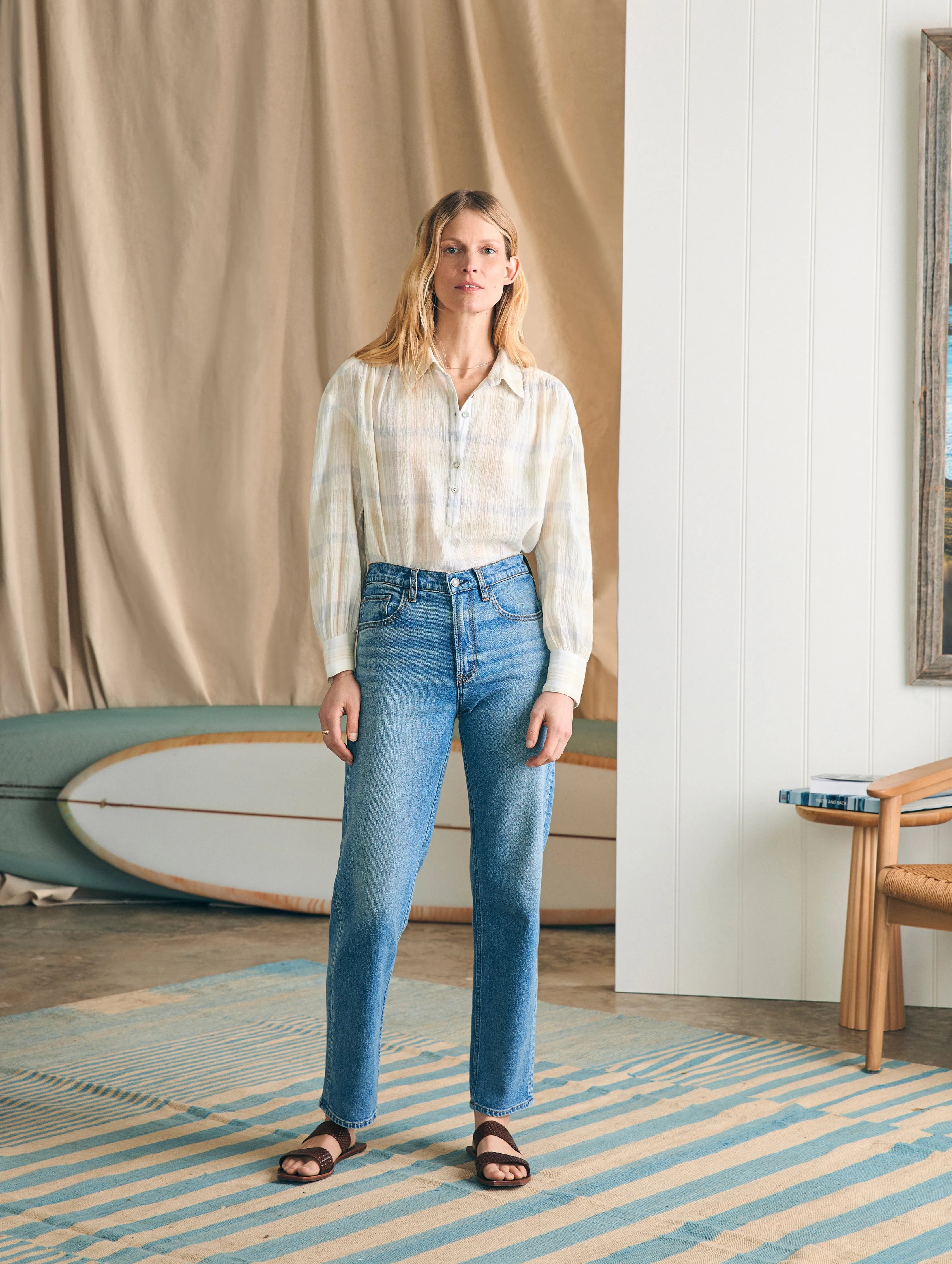 Olli Blouse - Atwood Plaid sold by Faherty product image thumbnail 3