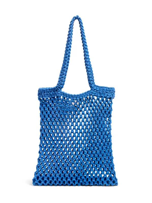 Sunwashed Macrame Tote - Strong Blue sold by Faherty