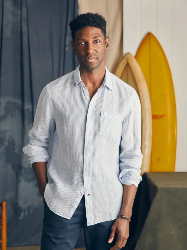 Laguna Linen Shirt - Summer Classic Stripe sold by Faherty
