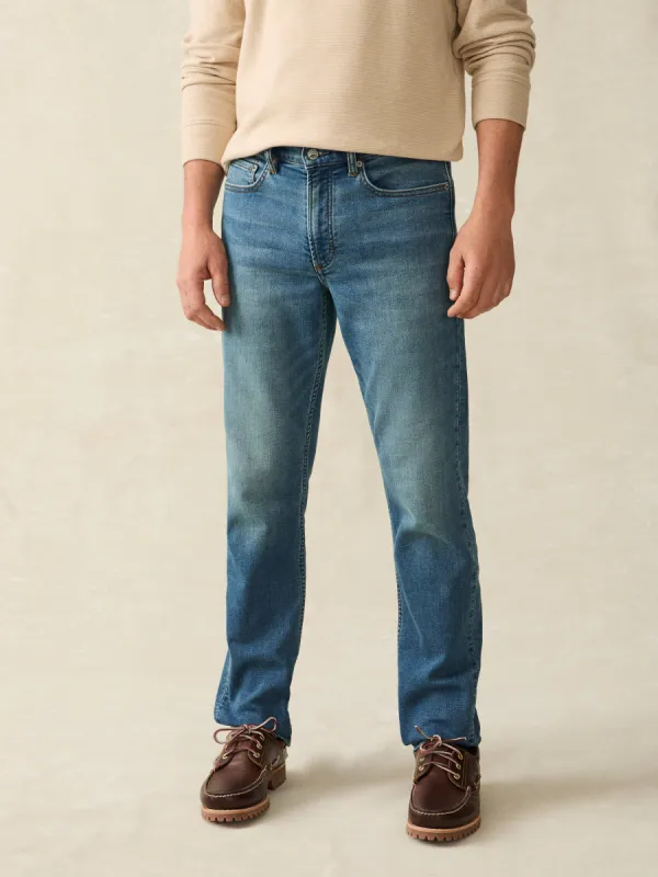 Stretch Terry Indigo 5-Pocket Pant - Indigo Ocean Wash made by Faherty