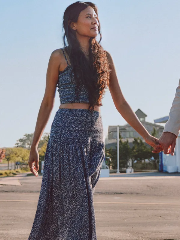 Alisee Skirt - Navy Riverton Ditsy sold by Faherty