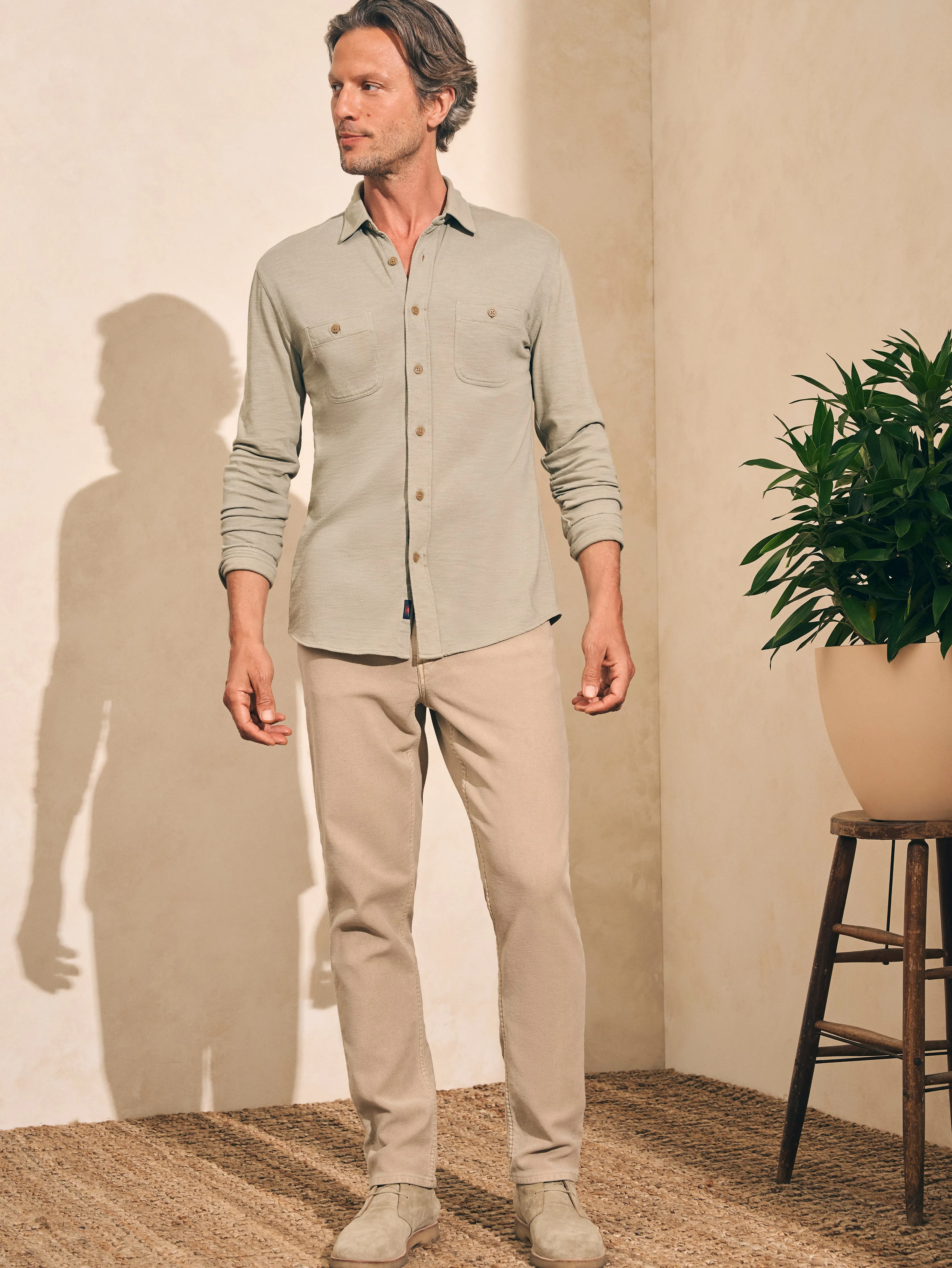 Sunwashed Knit Shirt - Coastal Sage sold by Faherty product image thumbnail 4