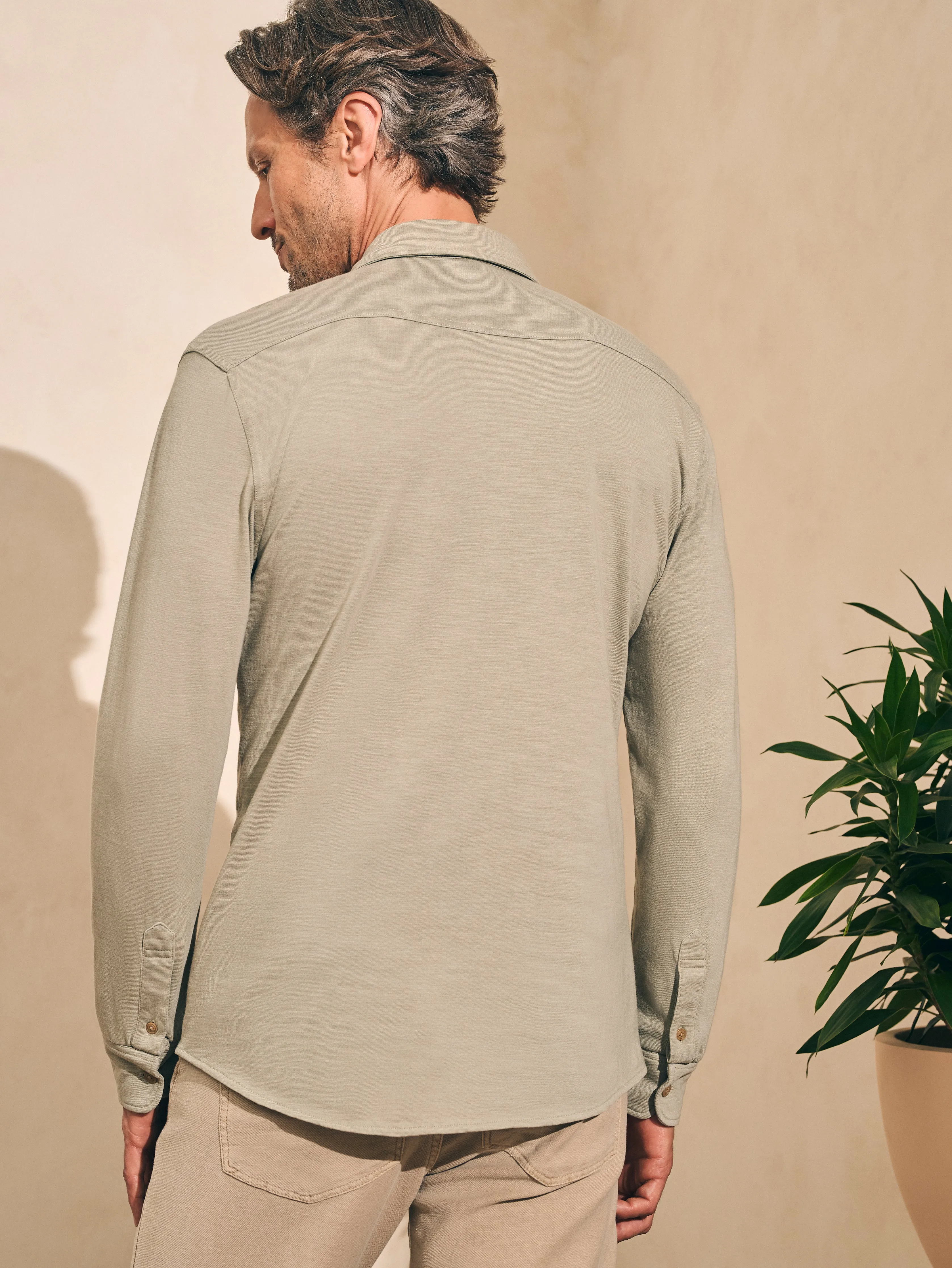 Sunwashed Knit Shirt - Coastal Sage sold by Faherty product image thumbnail 5