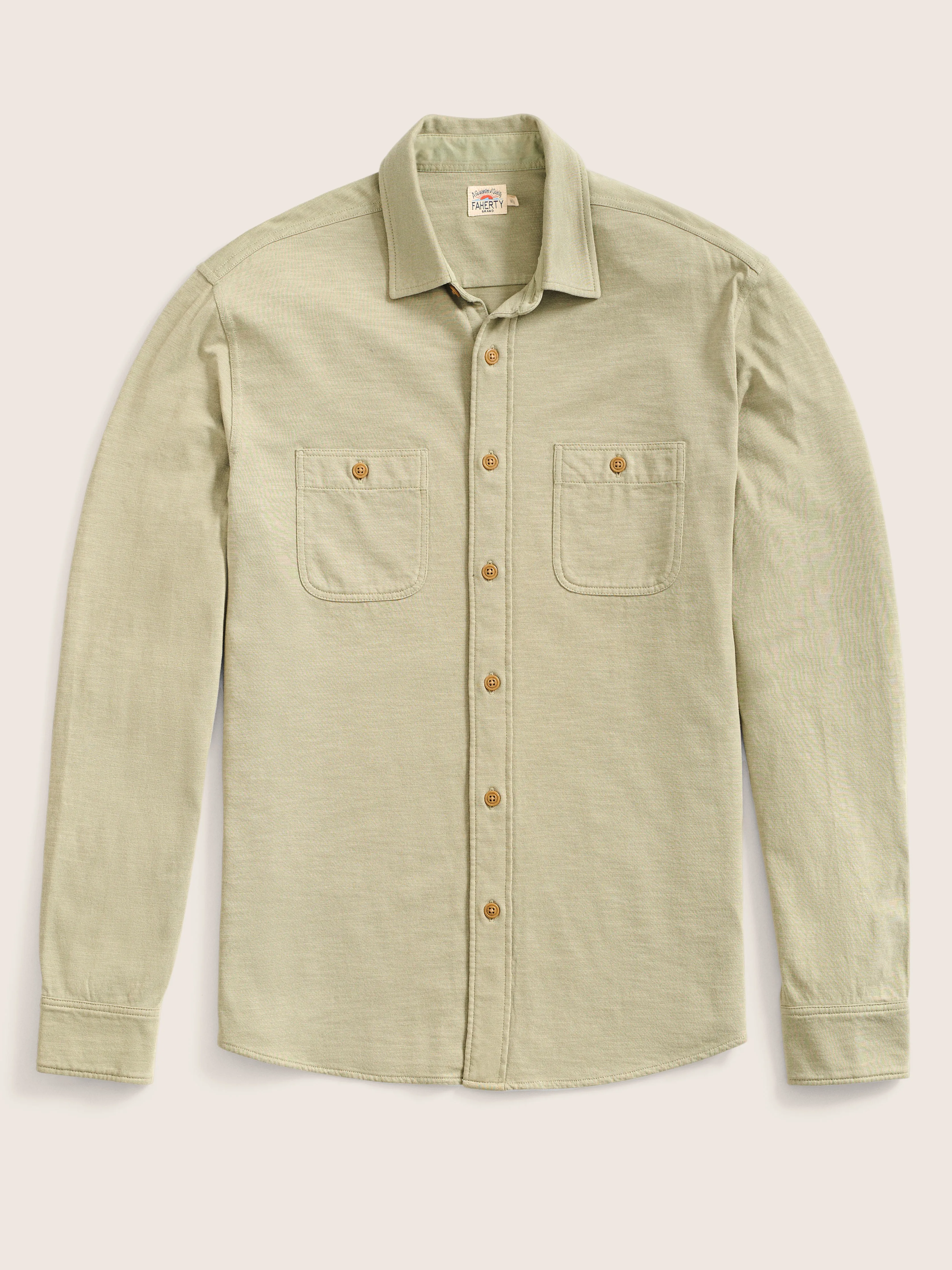 Sunwashed Knit Shirt - Coastal Sage sold by Faherty product image thumbnail 2