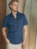 Movement™ Short-Sleeve Shirt - Navy Dusk Diamond Print sold by Faherty