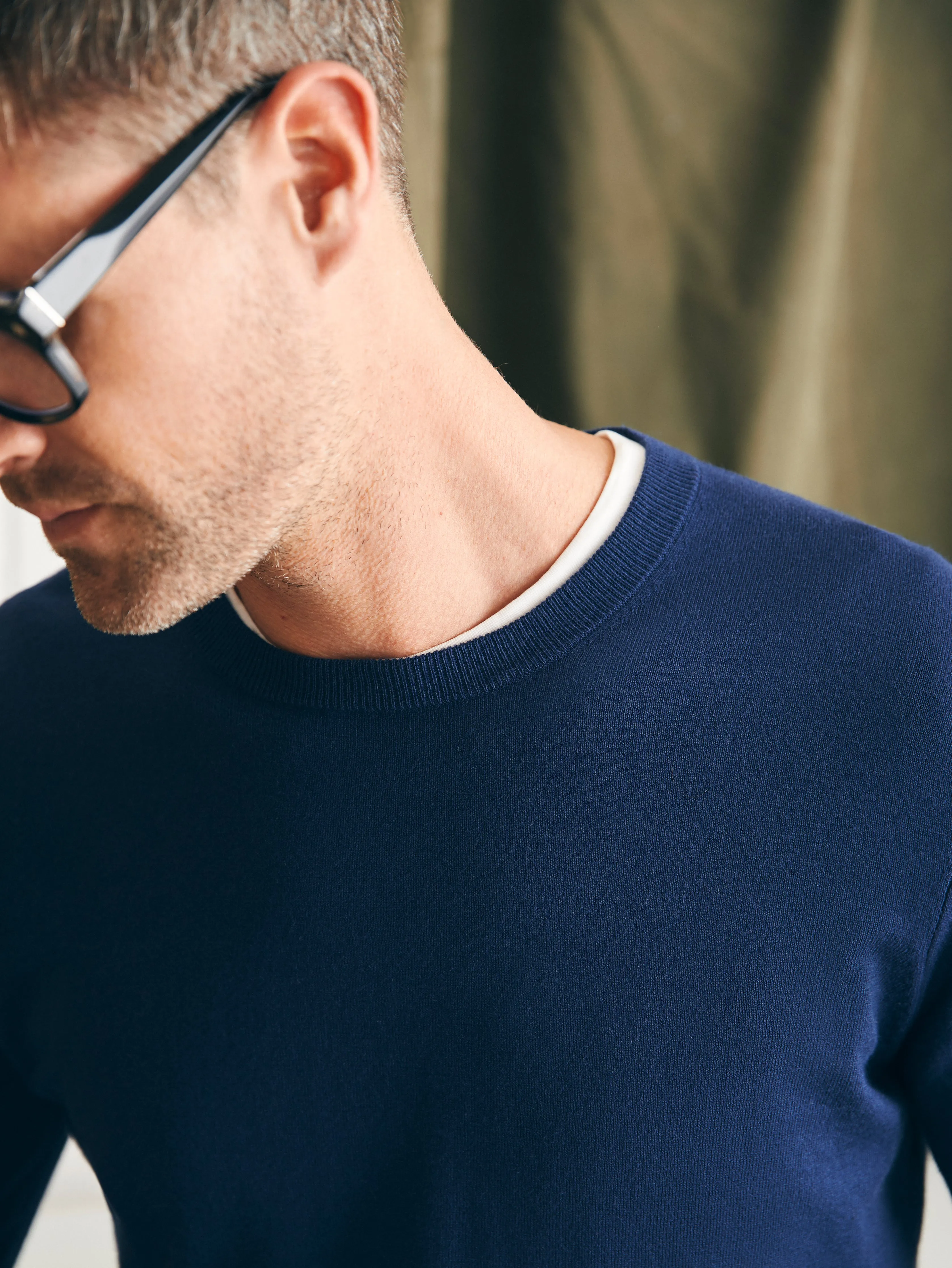 Movement™ Crewneck Sweater - Marine Navy Heather sold by Faherty product image thumbnail 3