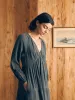 Dream Cotton Gauze Sirene Midi Dress - Washed Black sold by Faherty