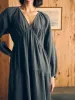 Dream Cotton Gauze Sirene Midi Dress - Washed Black sold by Faherty