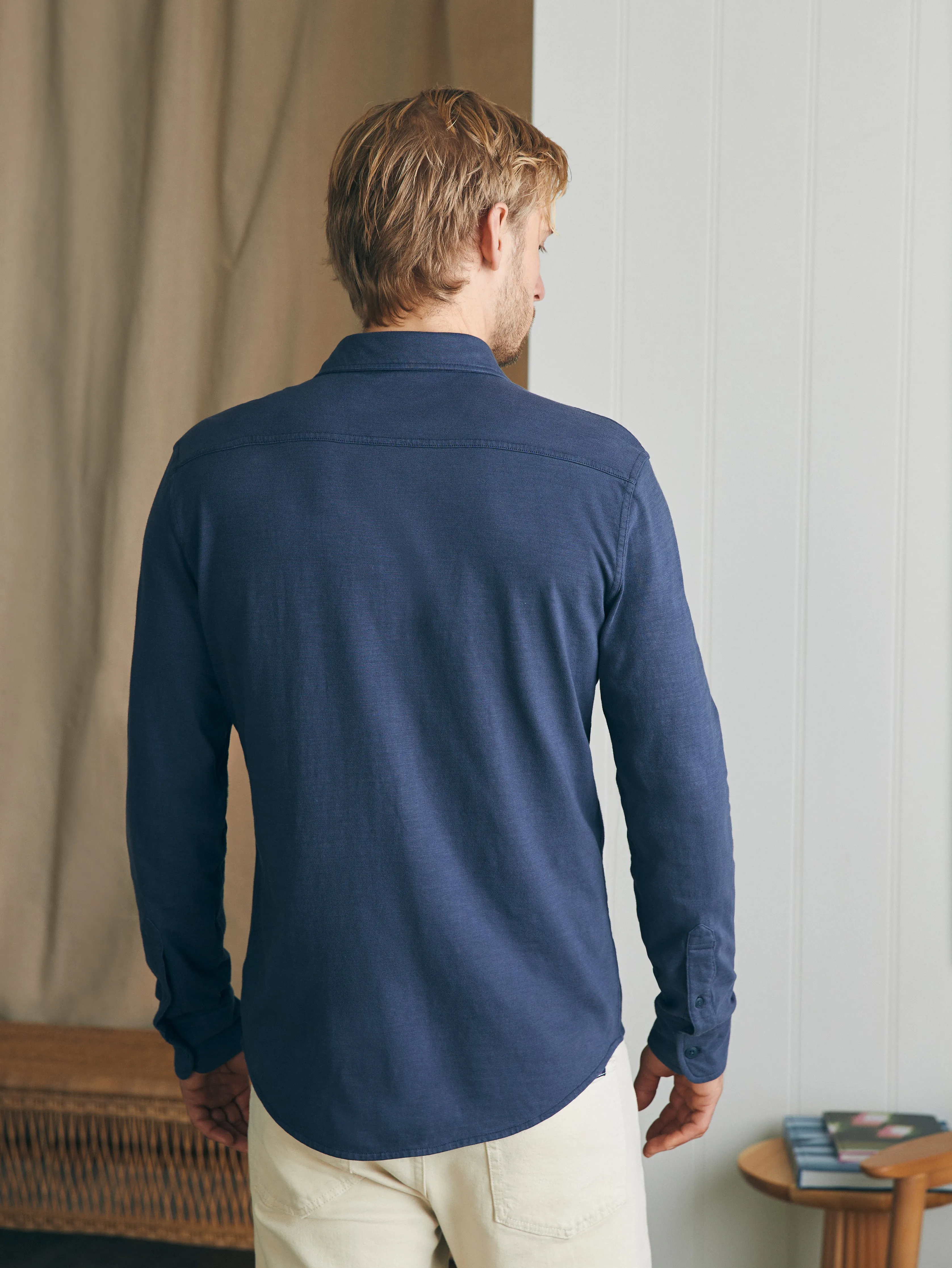 Sunwashed Knit Shirt - Dune Navy sold by Faherty product image thumbnail 5