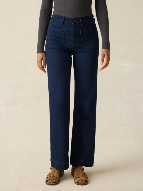 Stretch Terry Patch Pocket Ankle Pant - Clermont Wash sold by Faherty