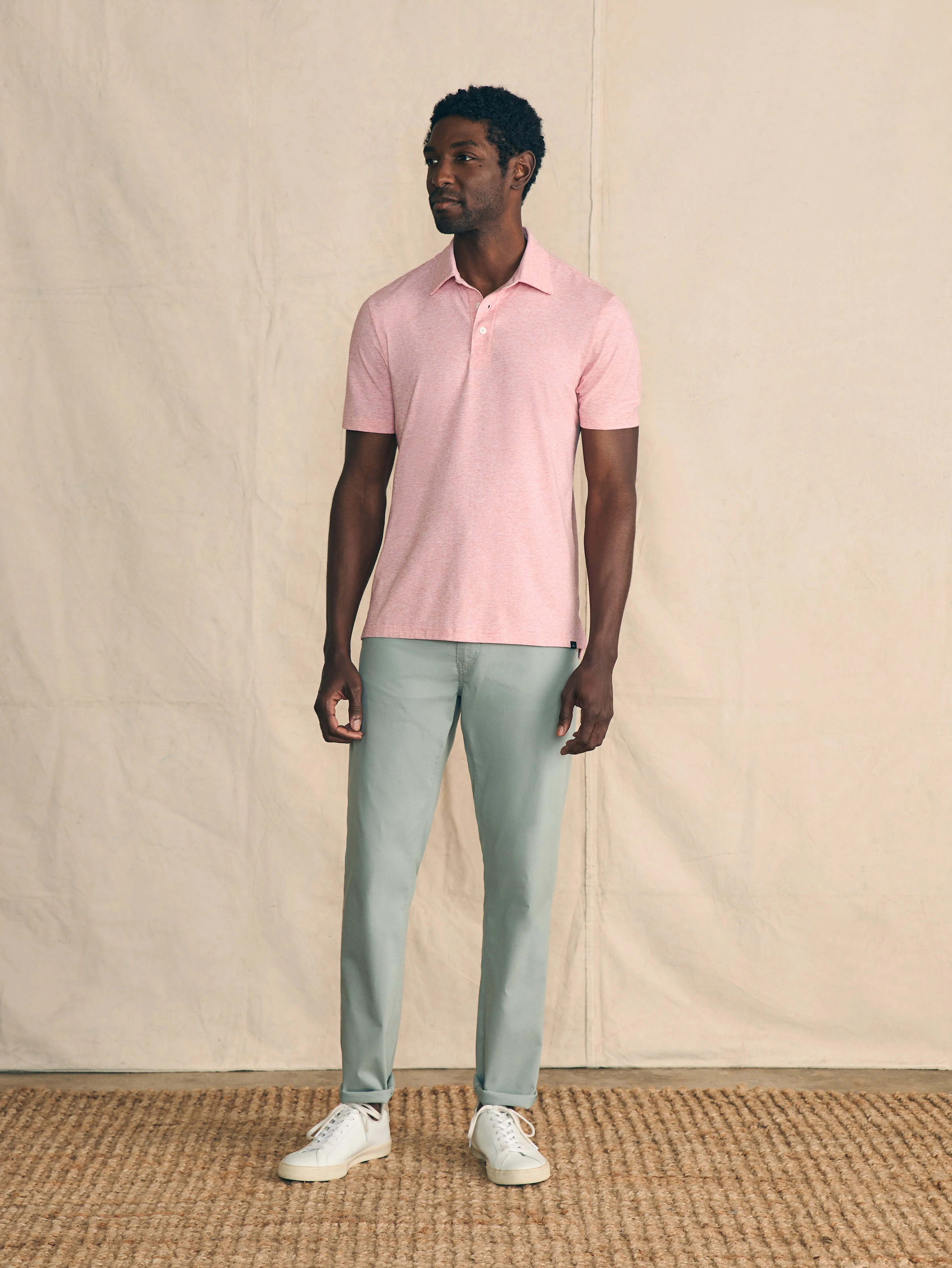 Short-Sleeve Movement™ Polo Shirt - Sunbeam Heather sold by Faherty product image thumbnail 3